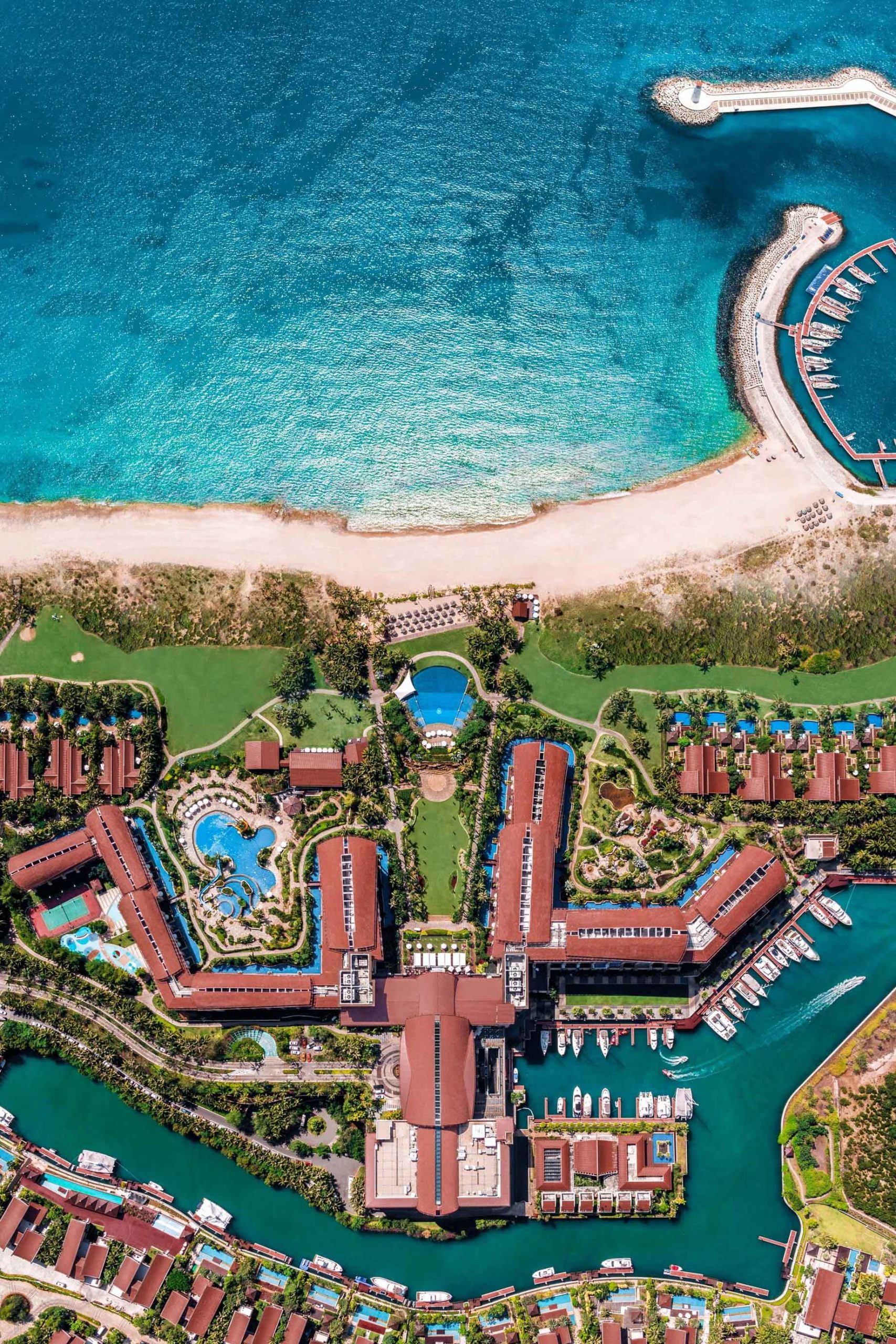 The St. Regis Sanya Yalong Bay Resort – Hainan, China – Resort Overhead Aerial View