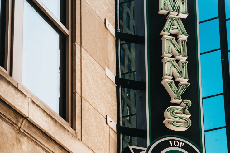 W Minneapolis The Foshay Hotel - Minneapolis, MN, USA - Manny's Steakhouse Sign