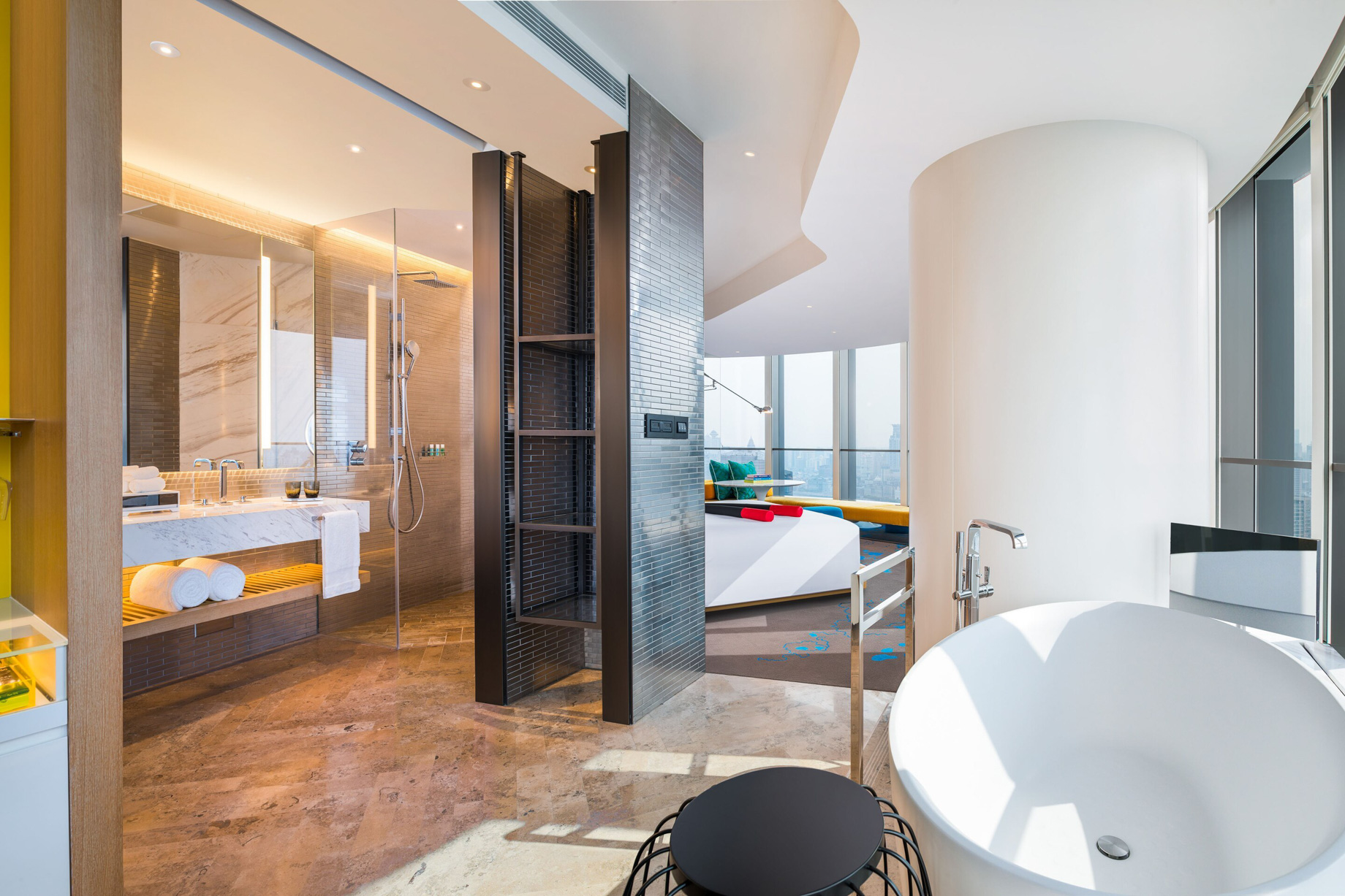 W Shanghai The Bund Hotel – Shanghai, China – Cool Corner Room on The Bund Bathroom