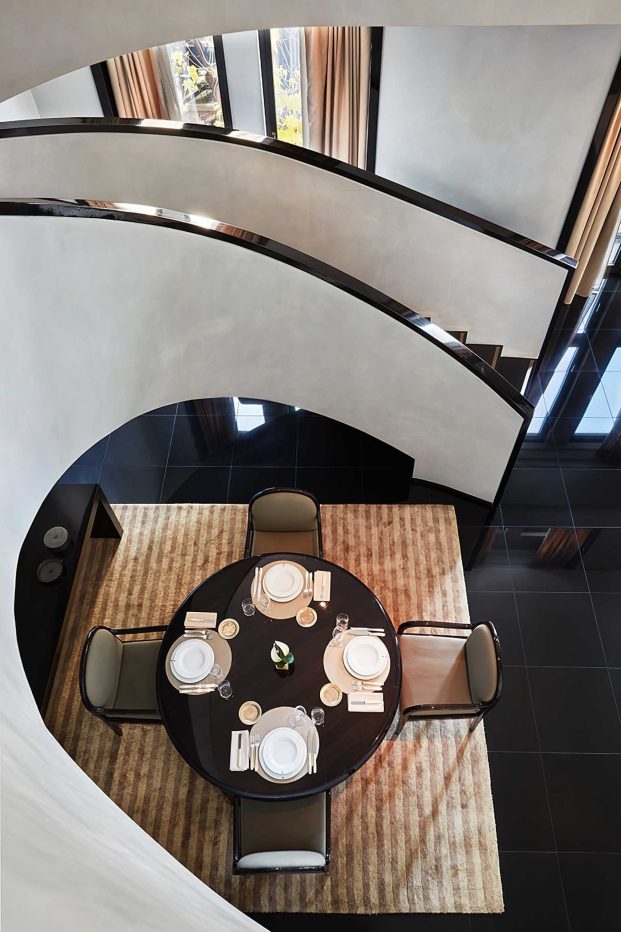 026 - Armani Hotel Milano - Milan, Italy - Armani Signature Suite Gym Dining Room Stairs