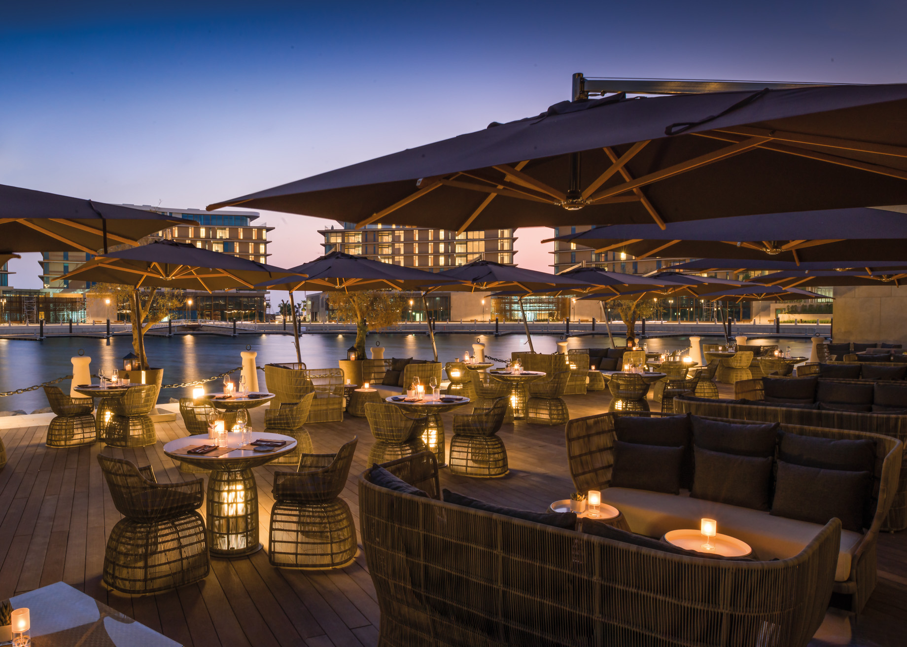 Bvlgari Resort Dubai – Jumeira Bay Island, Dubai, UAE – Il Cafe Terrace at Night