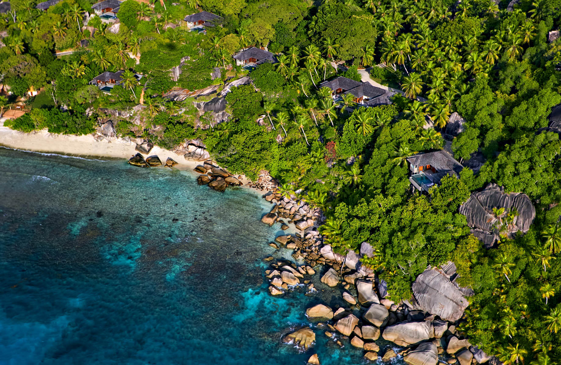 Six Senses Zil Pasyon Resort – Felicite Island, Seychelles – Resort Villas Aerial