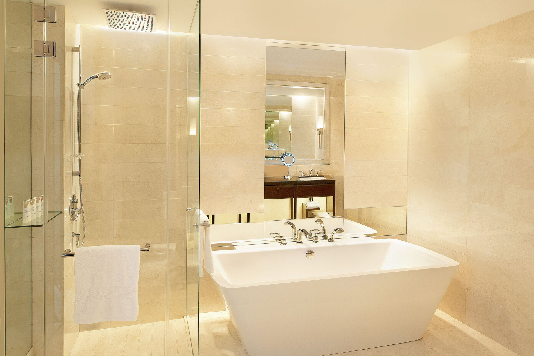 The St. Regis Bangkok Hotel – Bangkok, Thailand – Guest Bathroom Shower & Tub