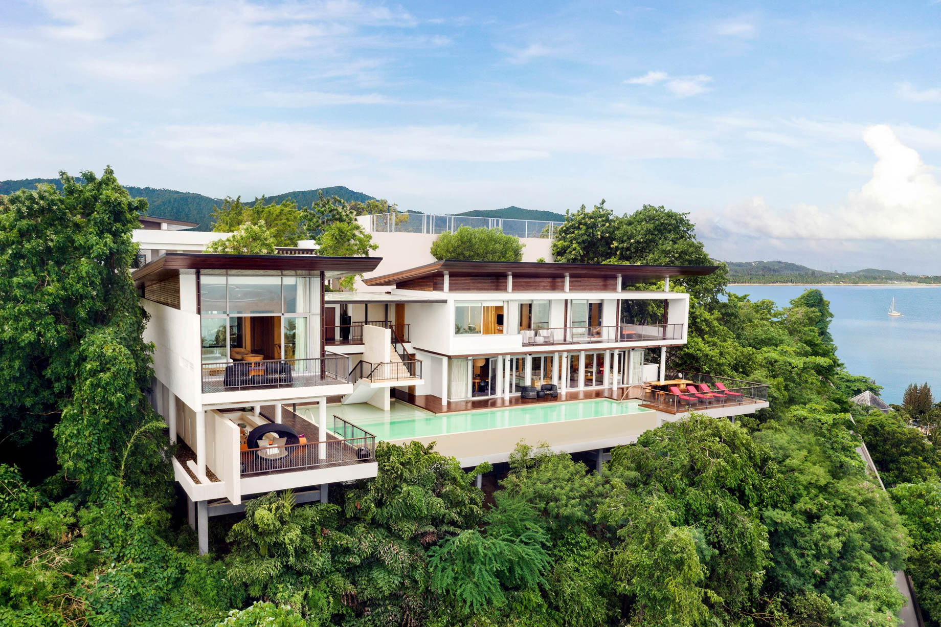 W Koh Samui Resort – Thailand – Extreme Wow Ocean Haven Villa Exterior Aerial View