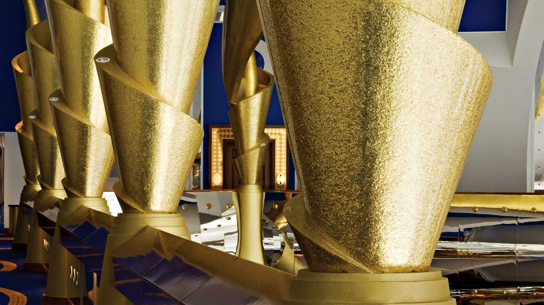 Burj Al Arab Jumeirah Hotel – Dubai, UAE – Gold Pillars