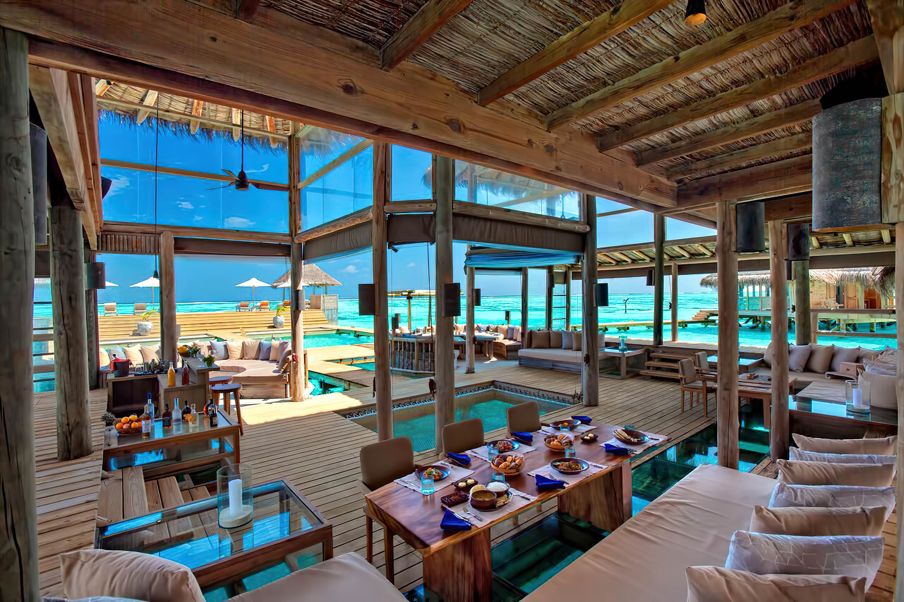 Gili Lankanfushi Resort – North Male Atoll, Maldives – The Private Reserve Living Dining Area