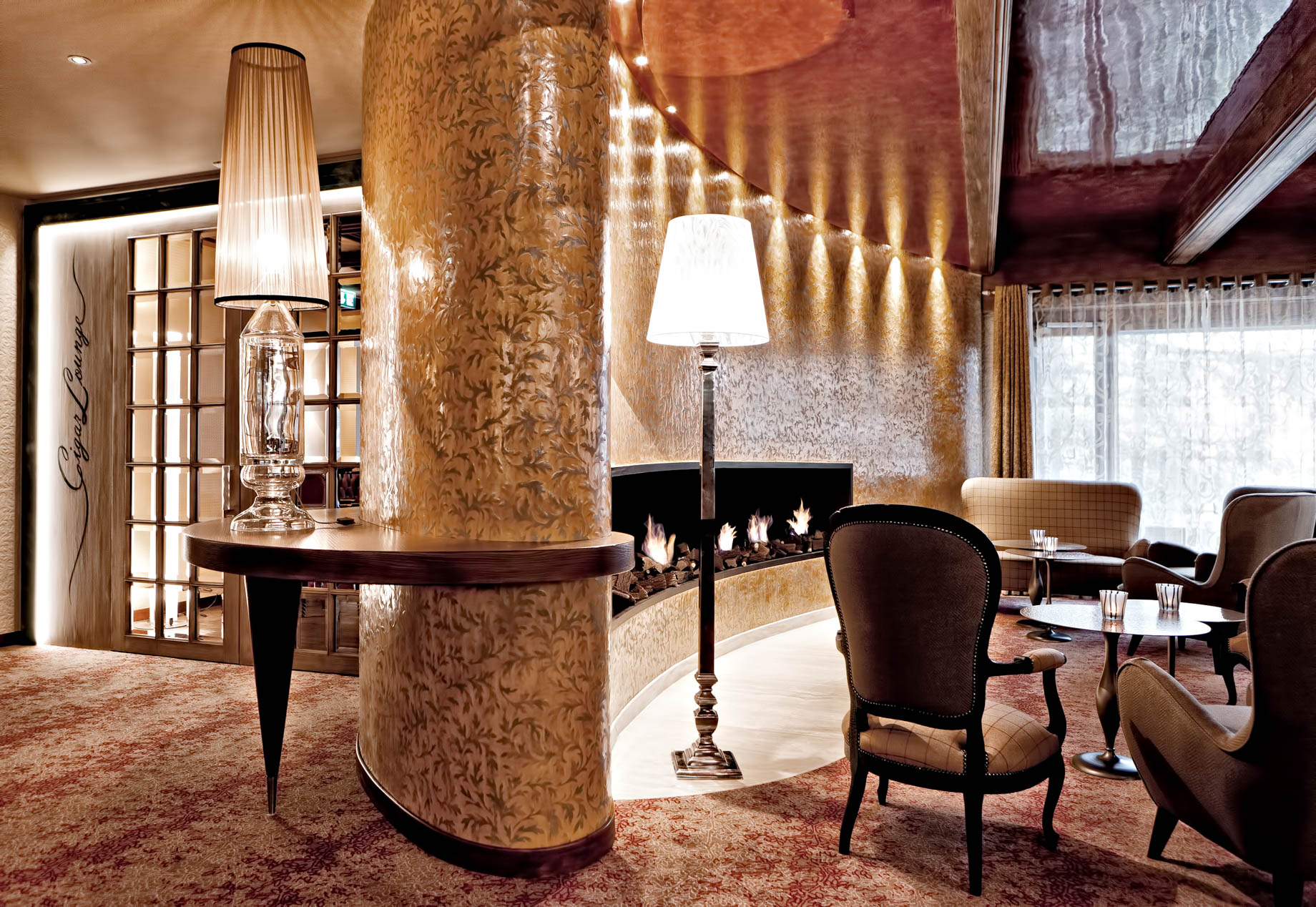 Tschuggen Grand Hotel - Arosa, Switzerland - Fireside Lounge