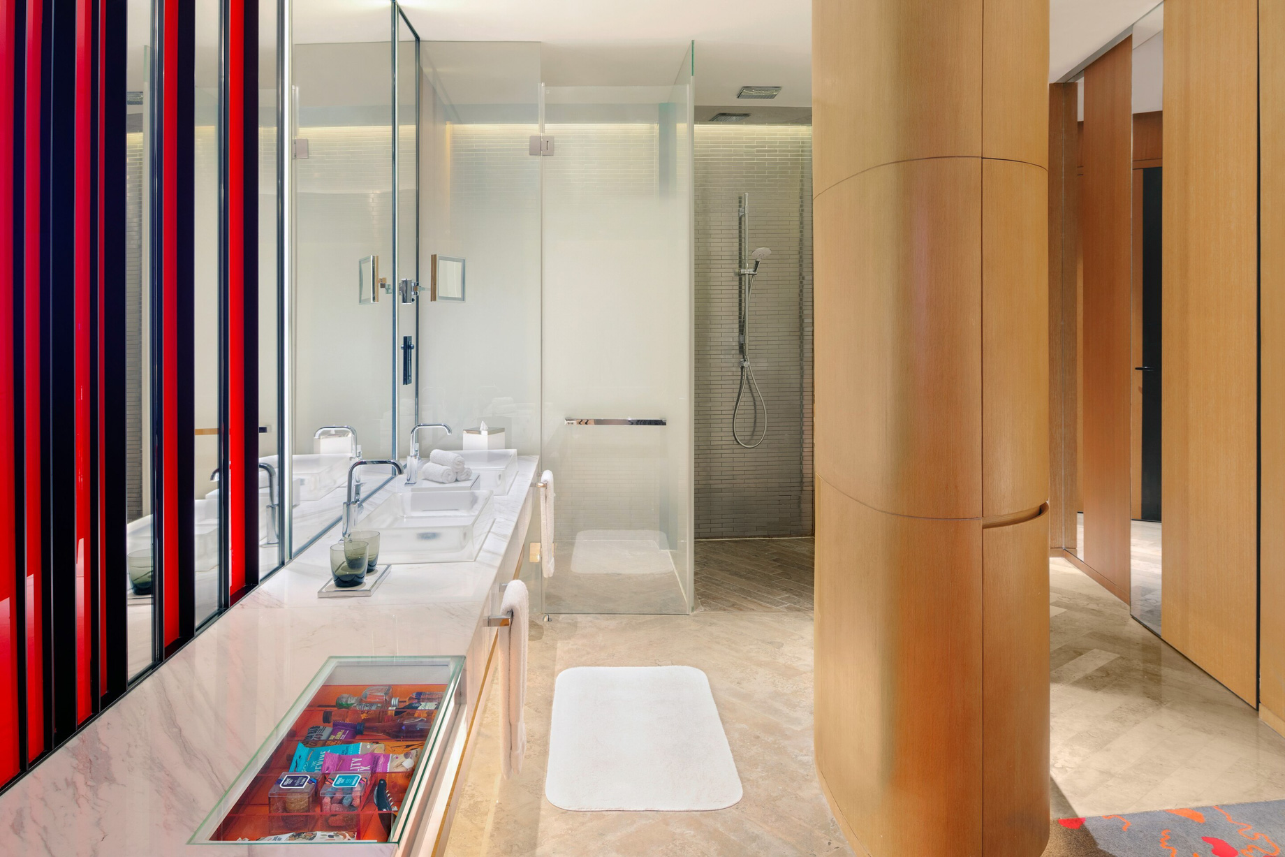 W Shanghai The Bund Hotel – Shanghai, China – Fabulous Bund View Guest Bathroom