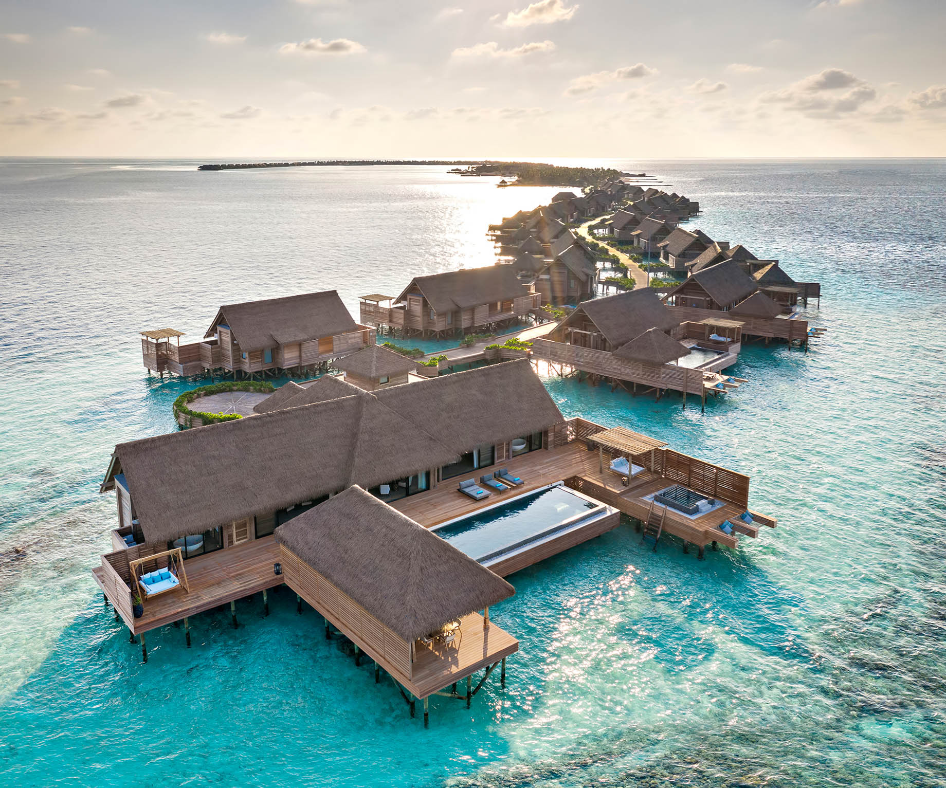Waldorf Astoria Maldives Ithaafushi Resort – Ithaafushi Island, Maldives – Grand Overwater Villa Aerial
