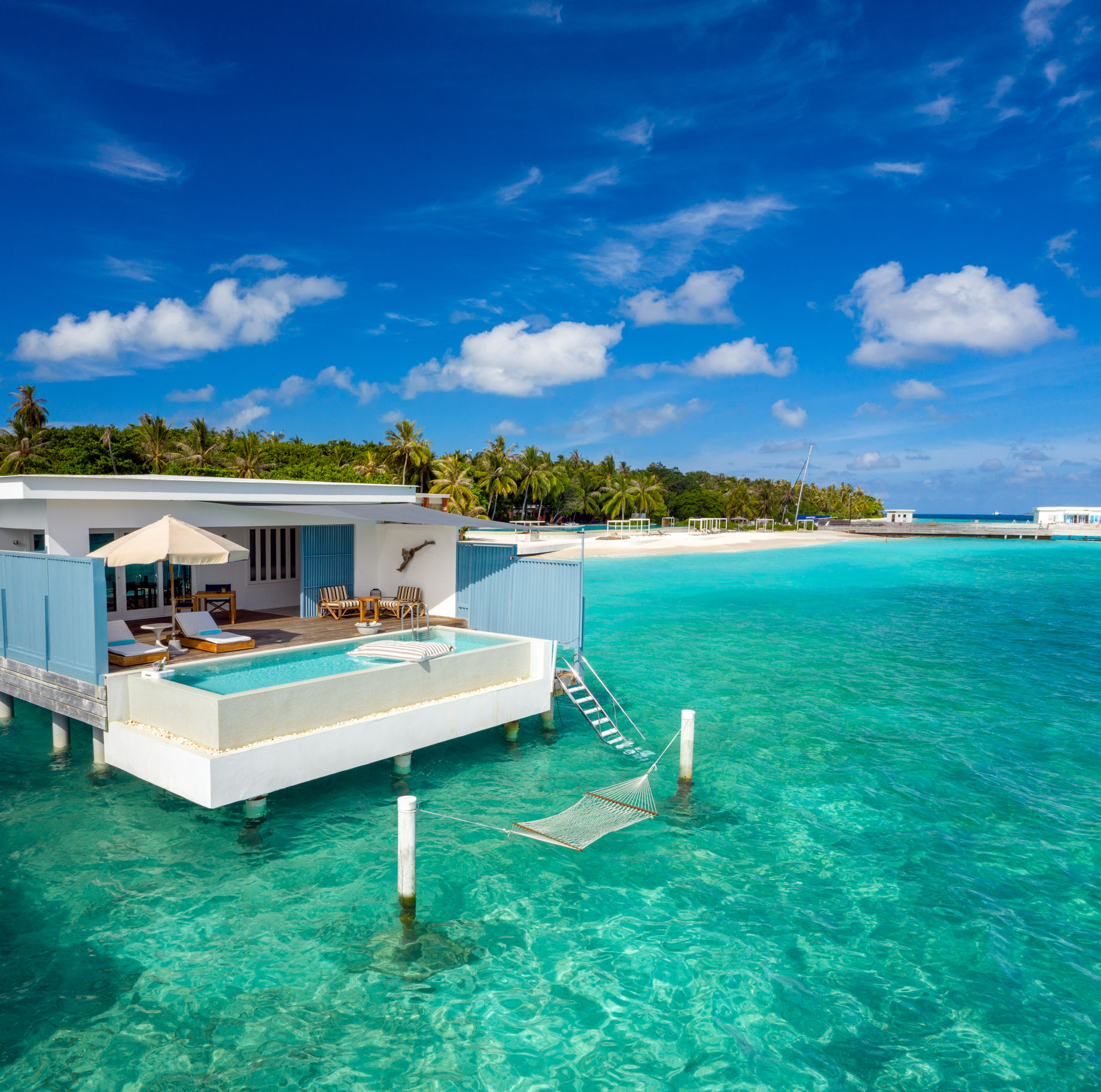 Amilla Fushi Resort and Residences – Baa Atoll, Maldives – Sunset Overwater Villa with Pool