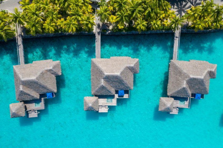 The St. Regis Bora Bora Resort - Bora Bora, French Polynesia - Overwater Premier Suite Villa Exterior Aerial View
