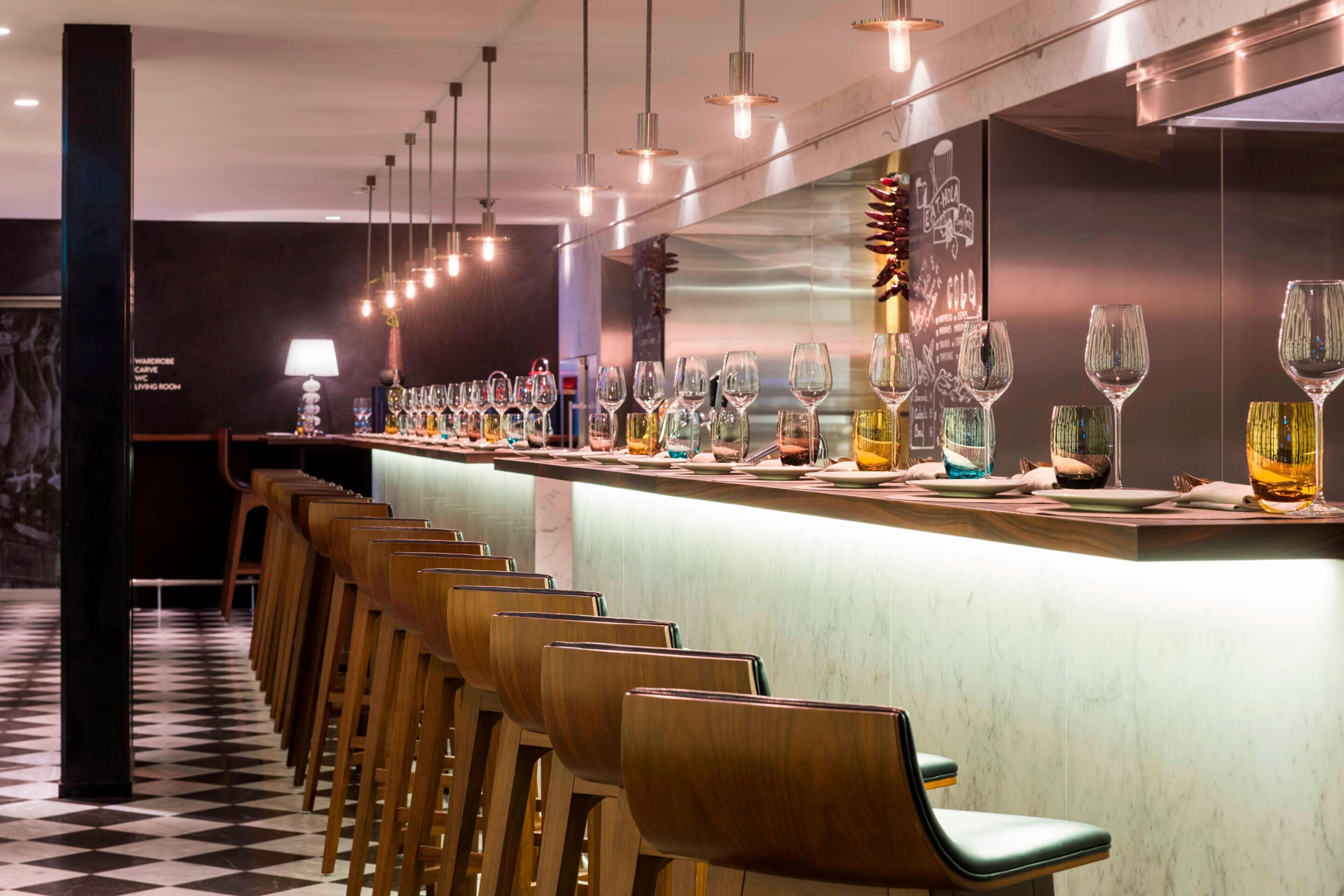 W Verbier Hotel - Verbier, Switzerland - EAT HOLA Tapas Bar Seating