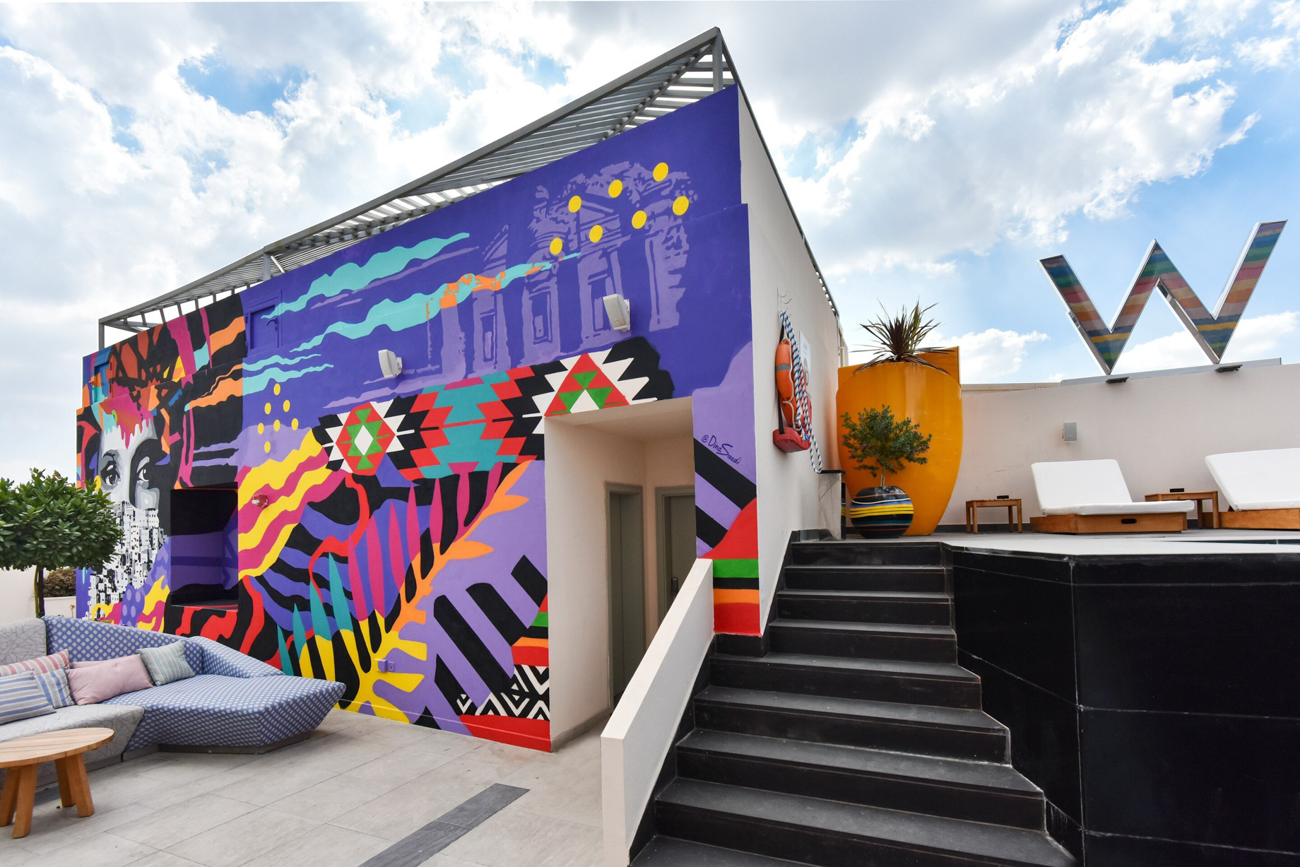 W Amman Hotel - Amman, Jordan - Dina Saadi Mural