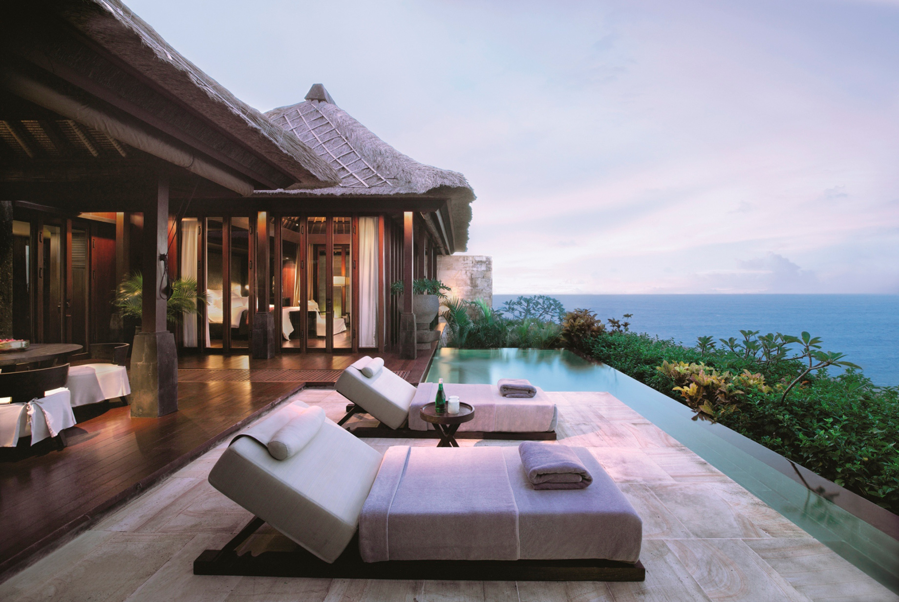 Bvlgari Resort Bali – Uluwatu, Bali, Indonesia – Ocean Cliff Villa Pool Deck Ocean View Dusk