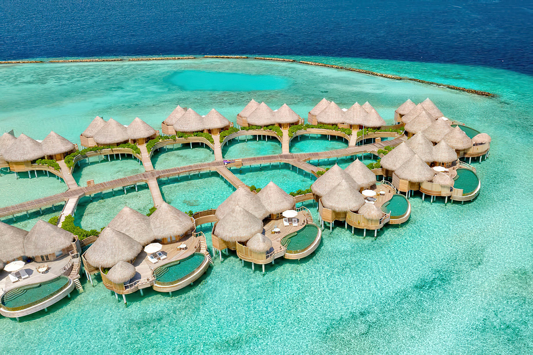 The Nautilus Maldives Resort – Thiladhoo Island, Maldives – Over Water Ocean Residences Aerial