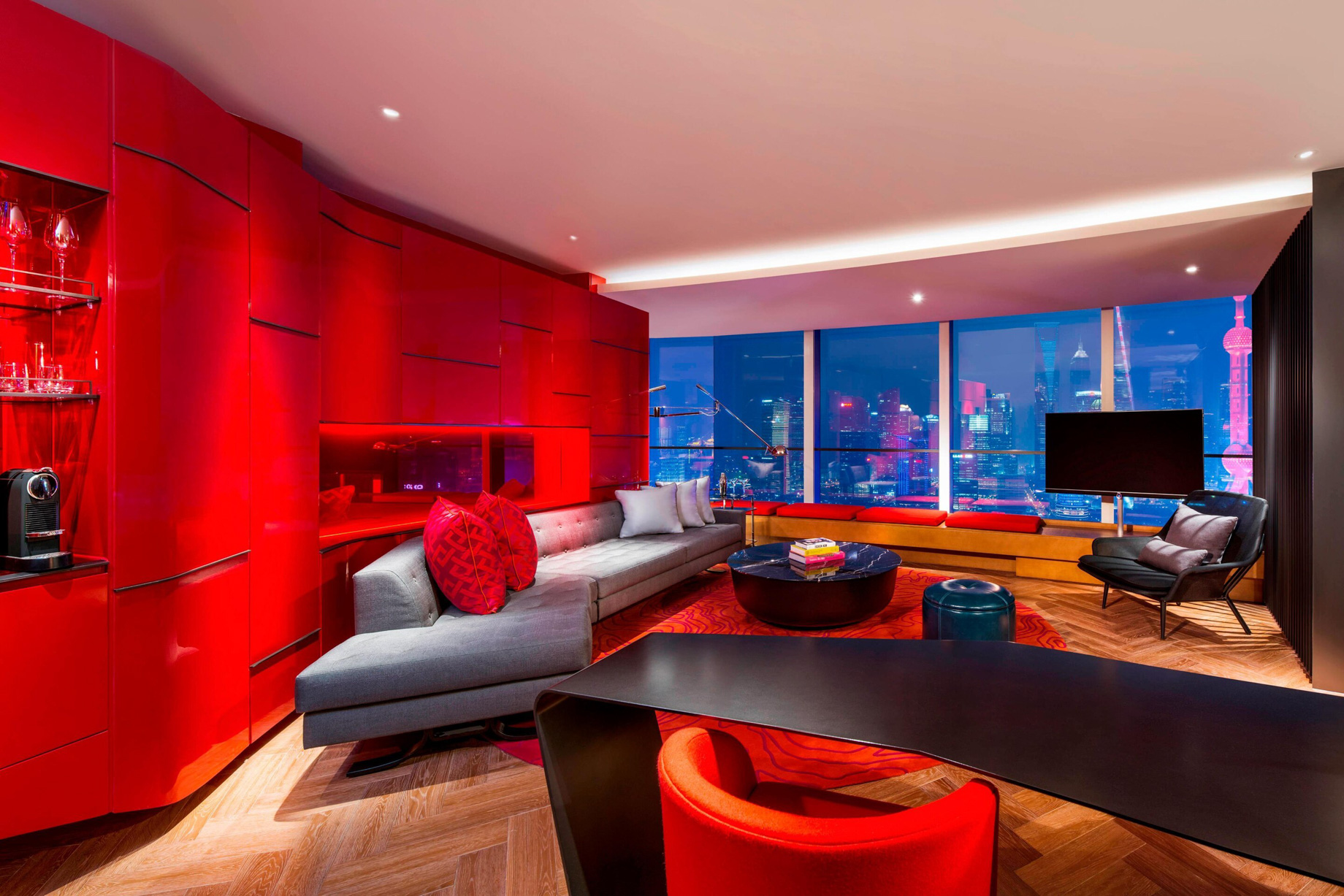 W Shanghai The Bund Hotel – Shanghai, China – Fantastic Suite Living Room