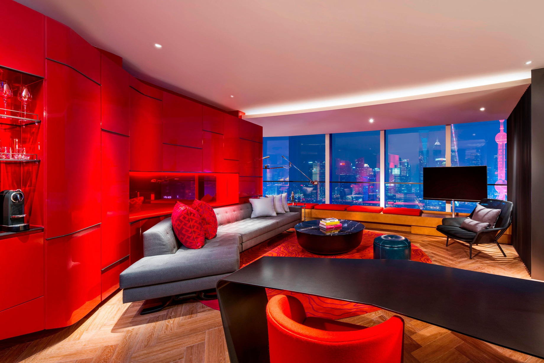 W Shanghai The Bund Hotel – Shanghai, China – Fantastic Suite Living Room