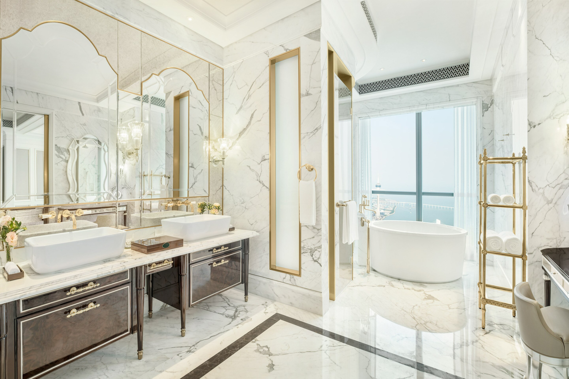 The St. Regis Zhuhai Hotel – Zhuhai, Guangdong, China – St. Regis Suite bathroom Tub and Shower