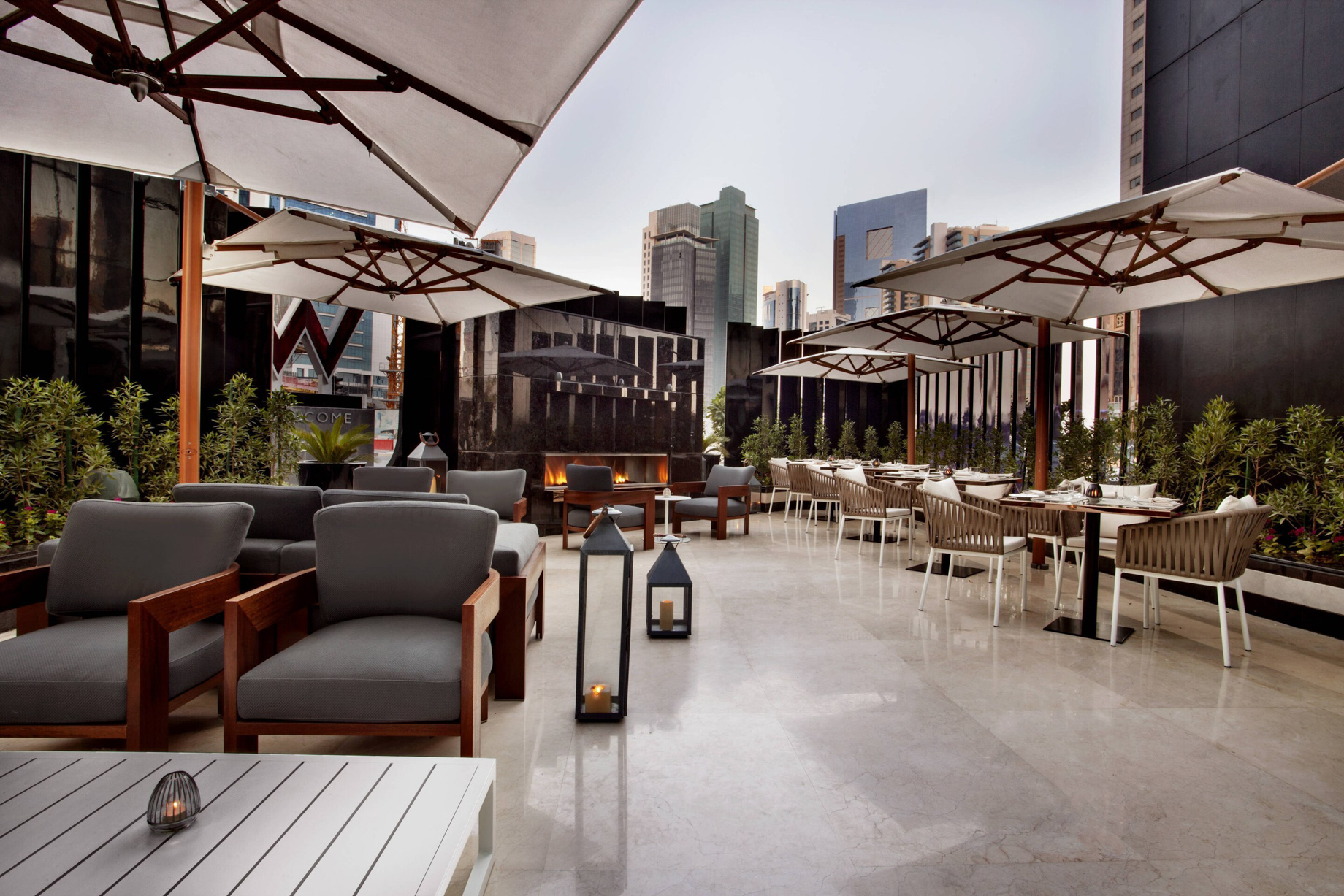 W Doha Hotel – Doha, Qatar – La Spiga by Paper Moon Tables on Terrace