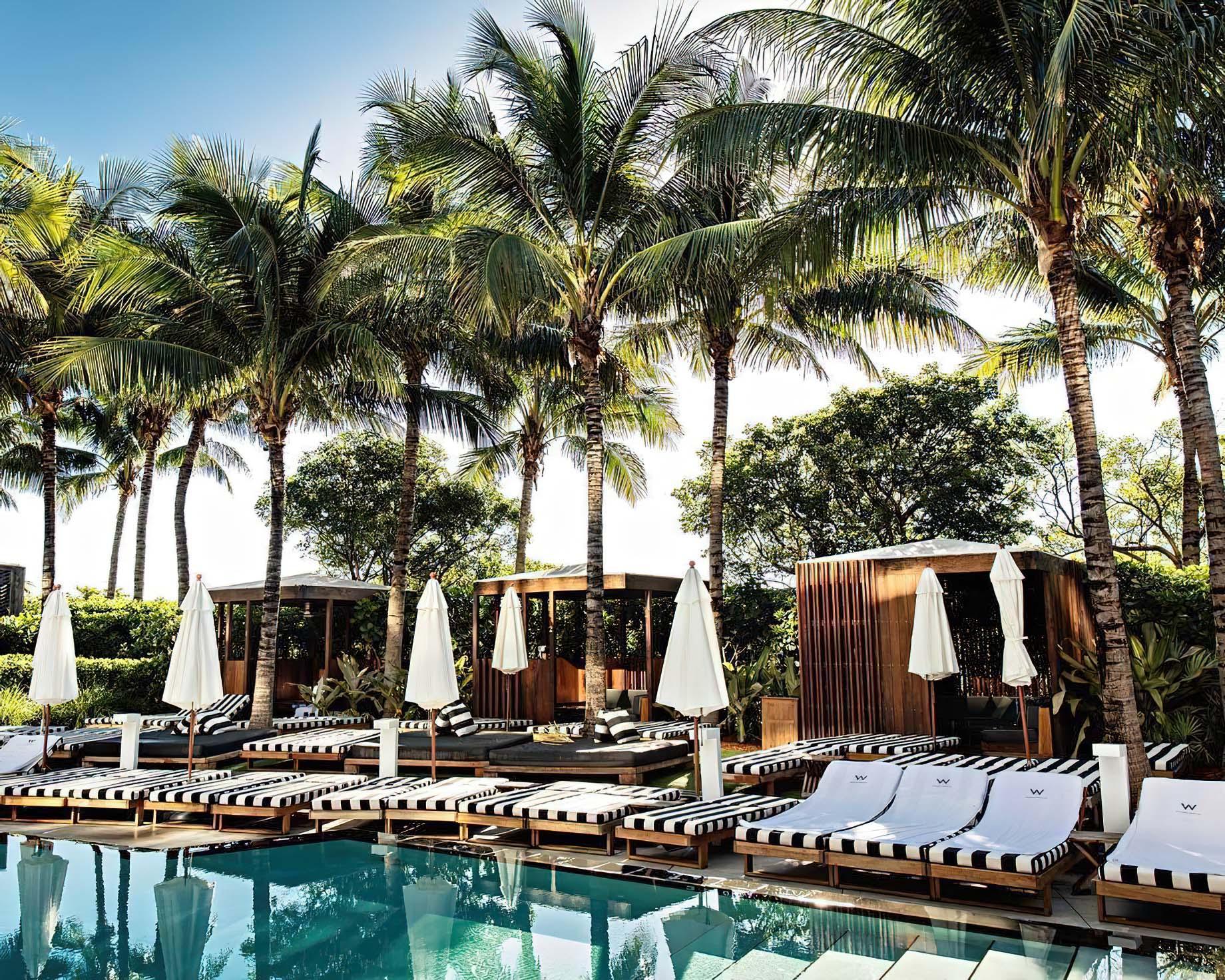 W South Beach Hotel - Miami Beach, FL, USA - Pool and Palm Trees