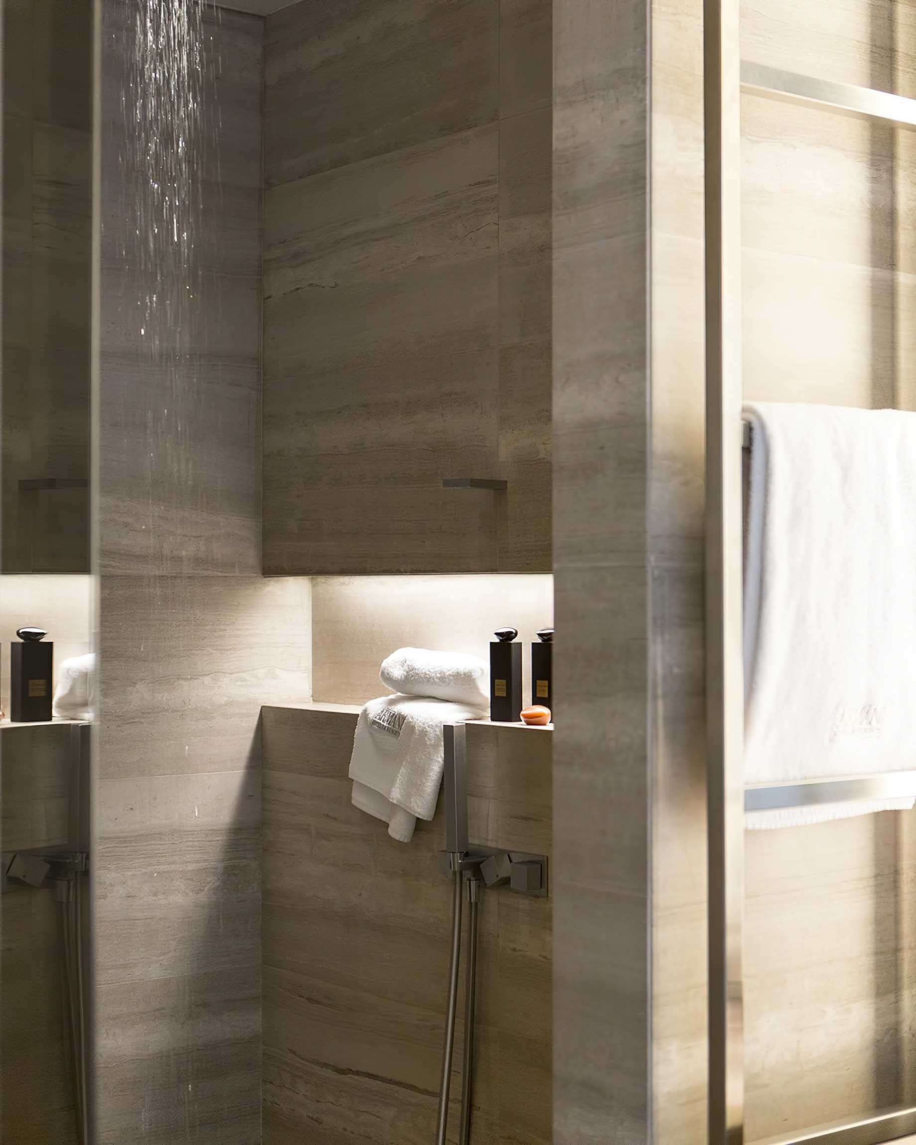 033 – Armani Hotel Milano – Milan, Italy – Armani Suite Bathroom Shower