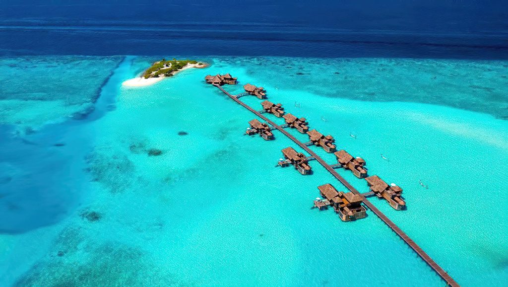 Gili Lankanfushi Resort - North Male Atoll, Maldives - Jetty 3 and Three Palm Island Aerial