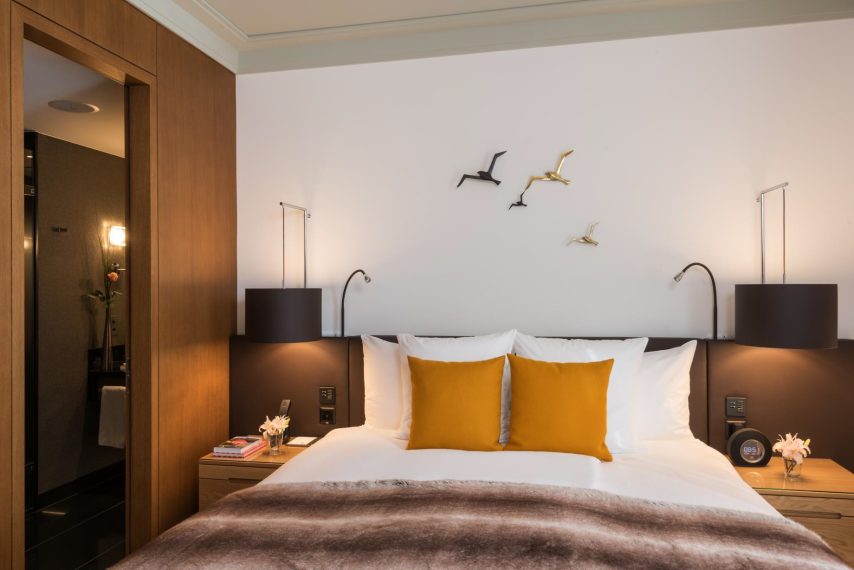 Palace Hotel - Burgenstock Hotels & Resort - Obburgen, Switzerland - Deluxe Alpine View Room Bed