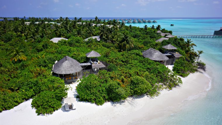 Six Senses Laamu Resort - Laamu Atoll, Maldives - Ocean Villa Beachfront Aerial