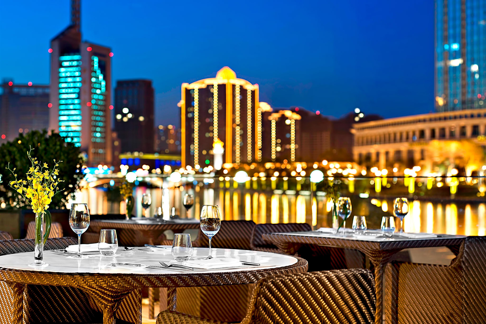 The St. Regis Tianjin Hotel - Tianjin, China - Riviera Restaurant - Night Terrace Dinner