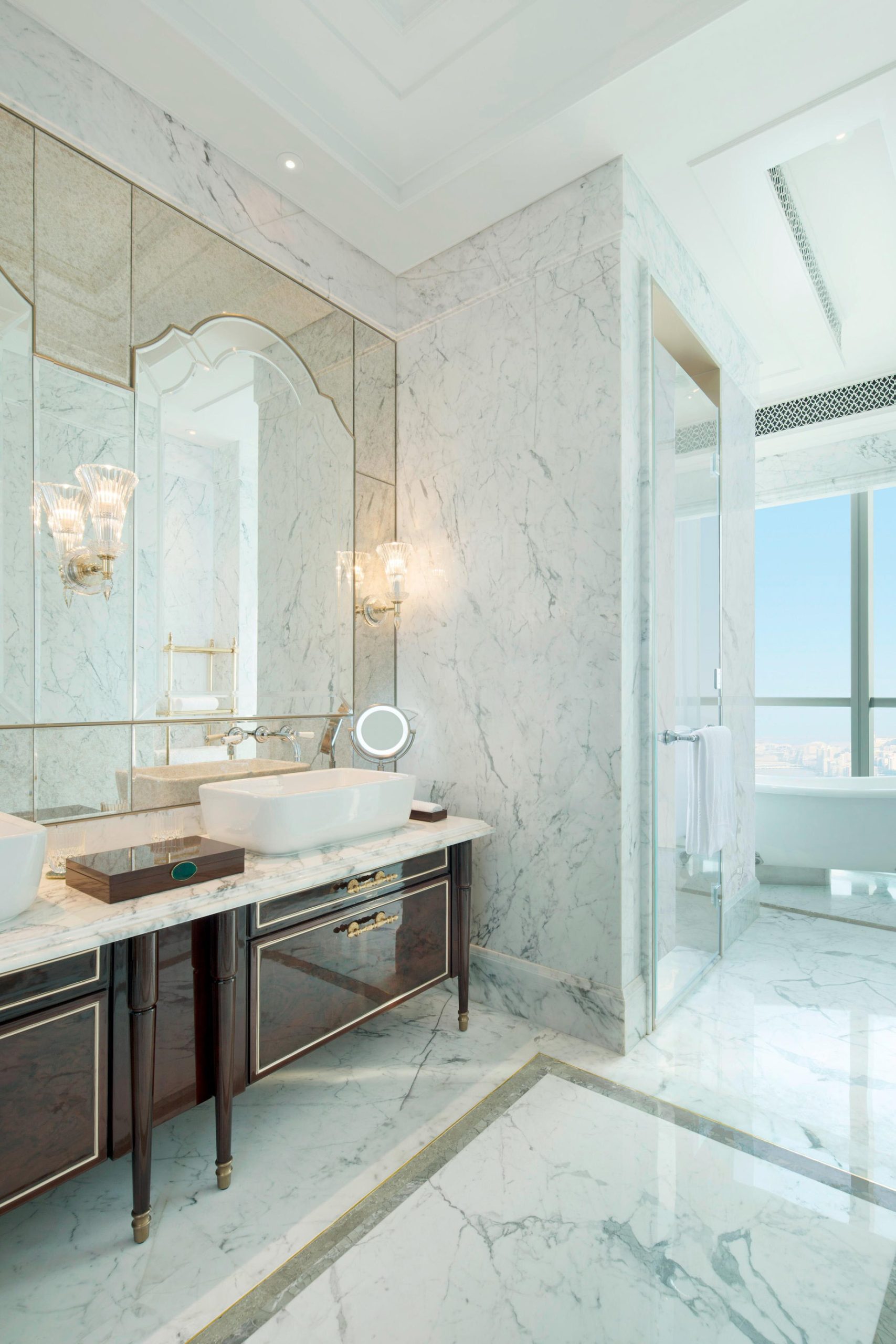 The St. Regis Zhuhai Hotel – Zhuhai, Guangdong, China – Shizimen River View Twin Bathroom Separate Tub and Shower