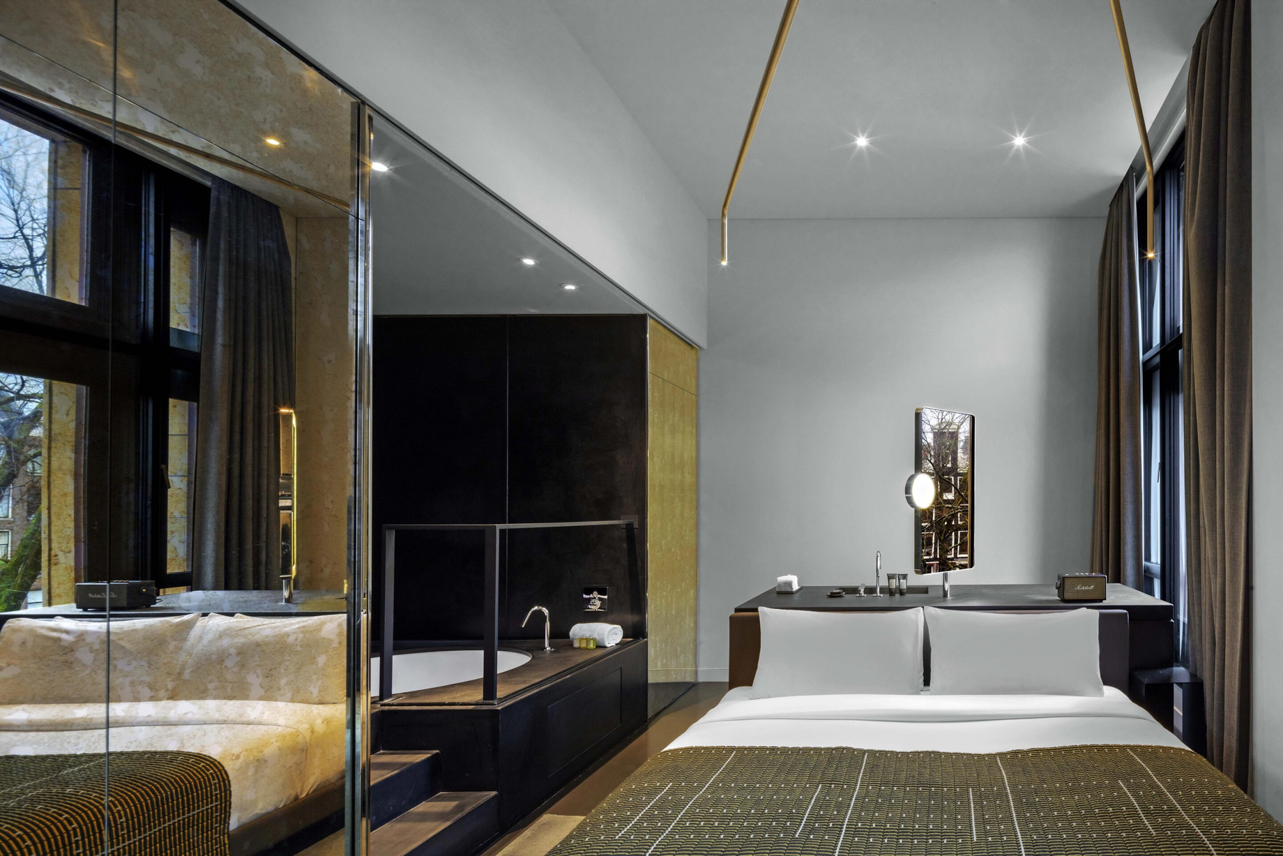 W Amsterdam Hotel - Amsterdam, Netherlands - Fabulous Bank City View Guest Bedroom