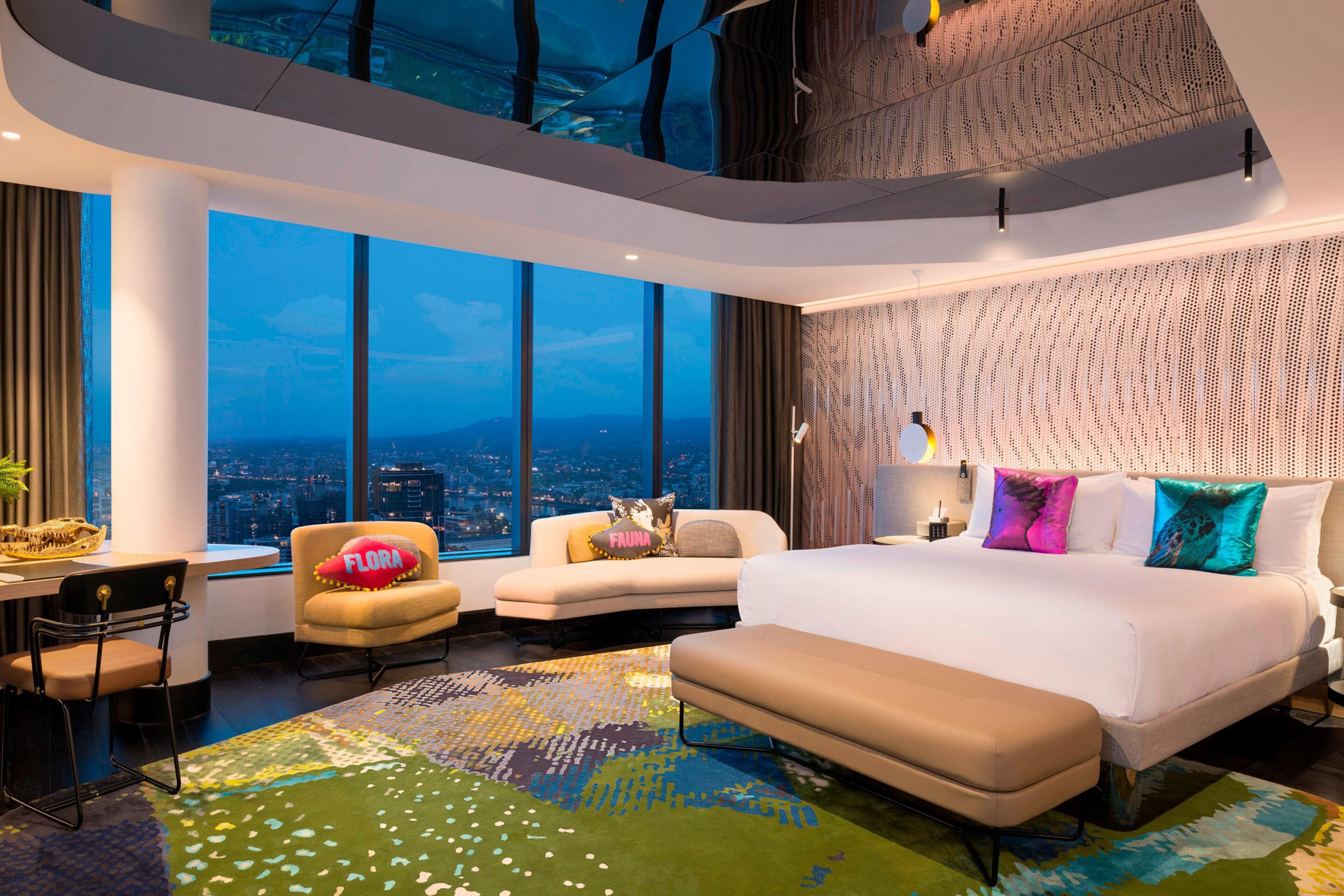W Brisbane Hotel – Brisbane, Australia – Extreme WOW Suite Bedroom Night