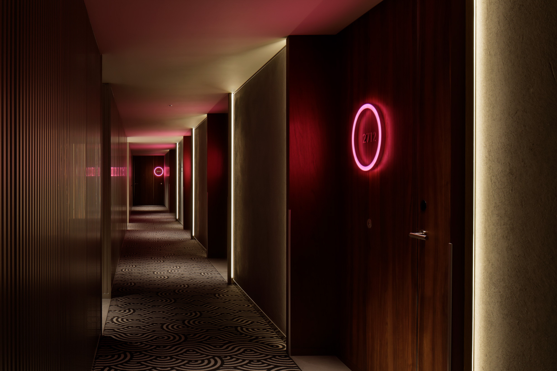 W Osaka Hotel – Osaka, Japan – Red Hallway
