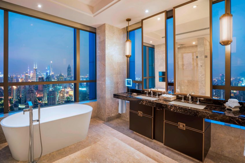 The St. Regis Shanghai Jingan Hotel - Shanghai, China - Premier Corner Deluxe Room Guest Bathroom