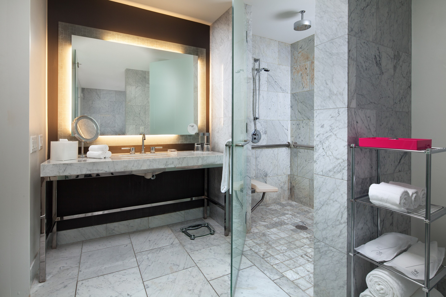 W Hollywood Hotel – Hollywood, CA, USA – Mega Suite Bathroom Shower