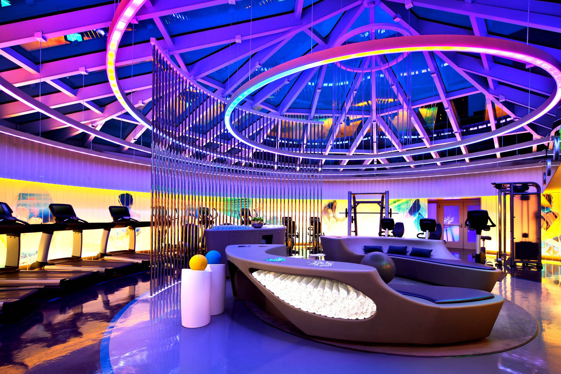 W San Francisco Hotel – San Francisco, CA, USA – FIT Gym Night Decor