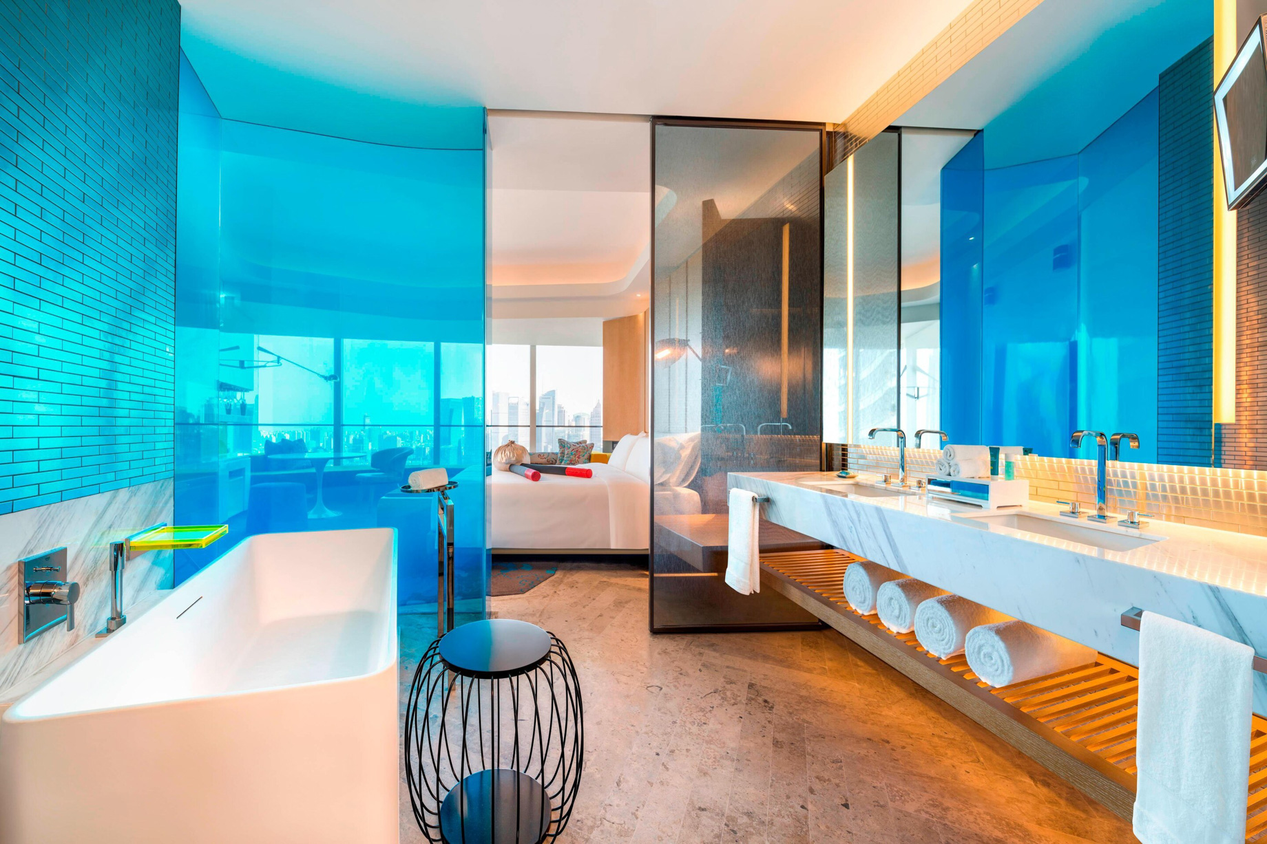 W Shanghai The Bund Hotel – Shanghai, China – Guest Bathroom Vanity