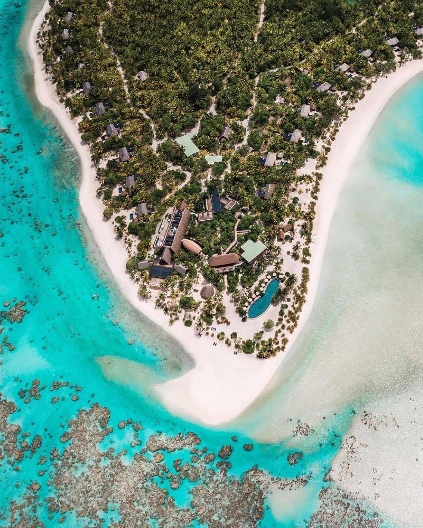 The Brando Resort – Tetiaroa Private Island, French Polynesia – Resort Overhead Aerial View
