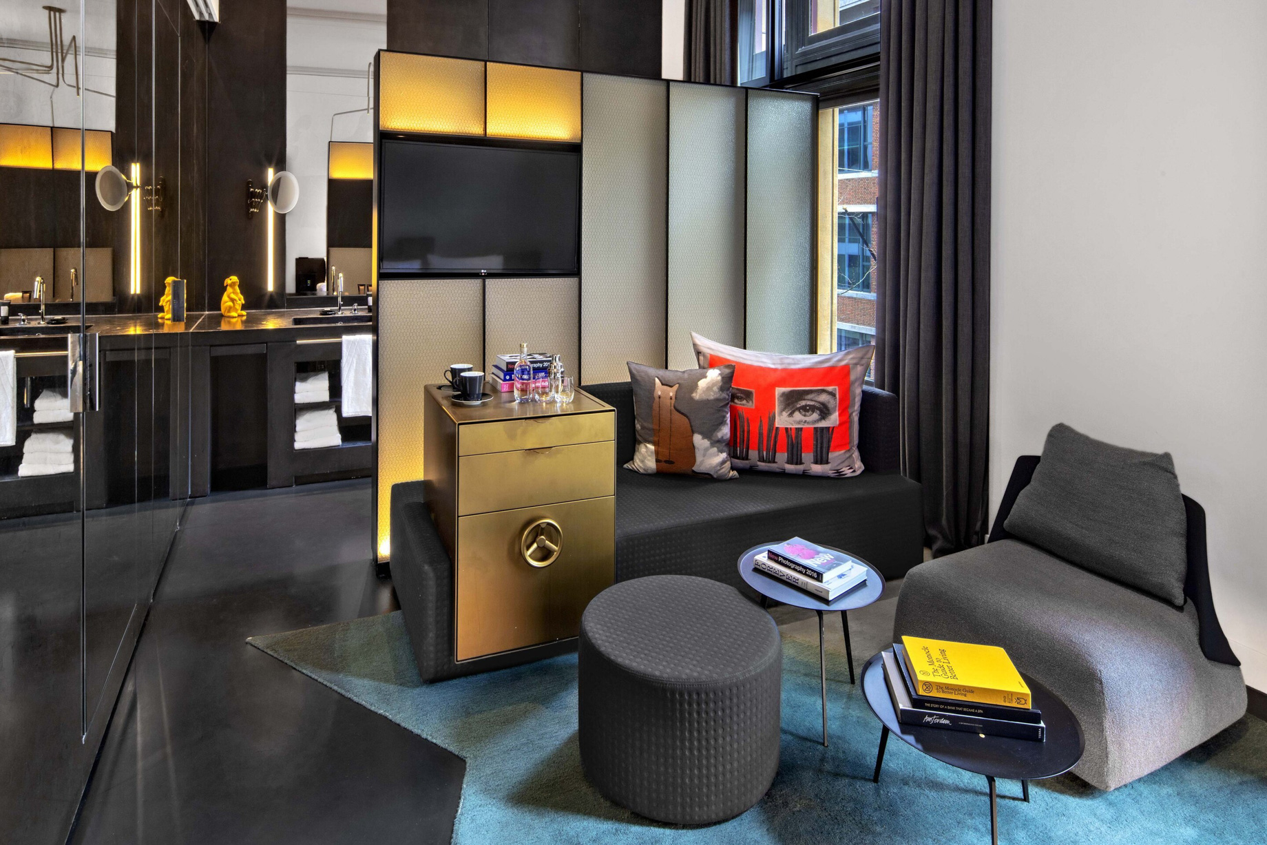 W Amsterdam Hotel – Amsterdam, Netherlands – Fabulous Bank City View Guest Room Sitting Area