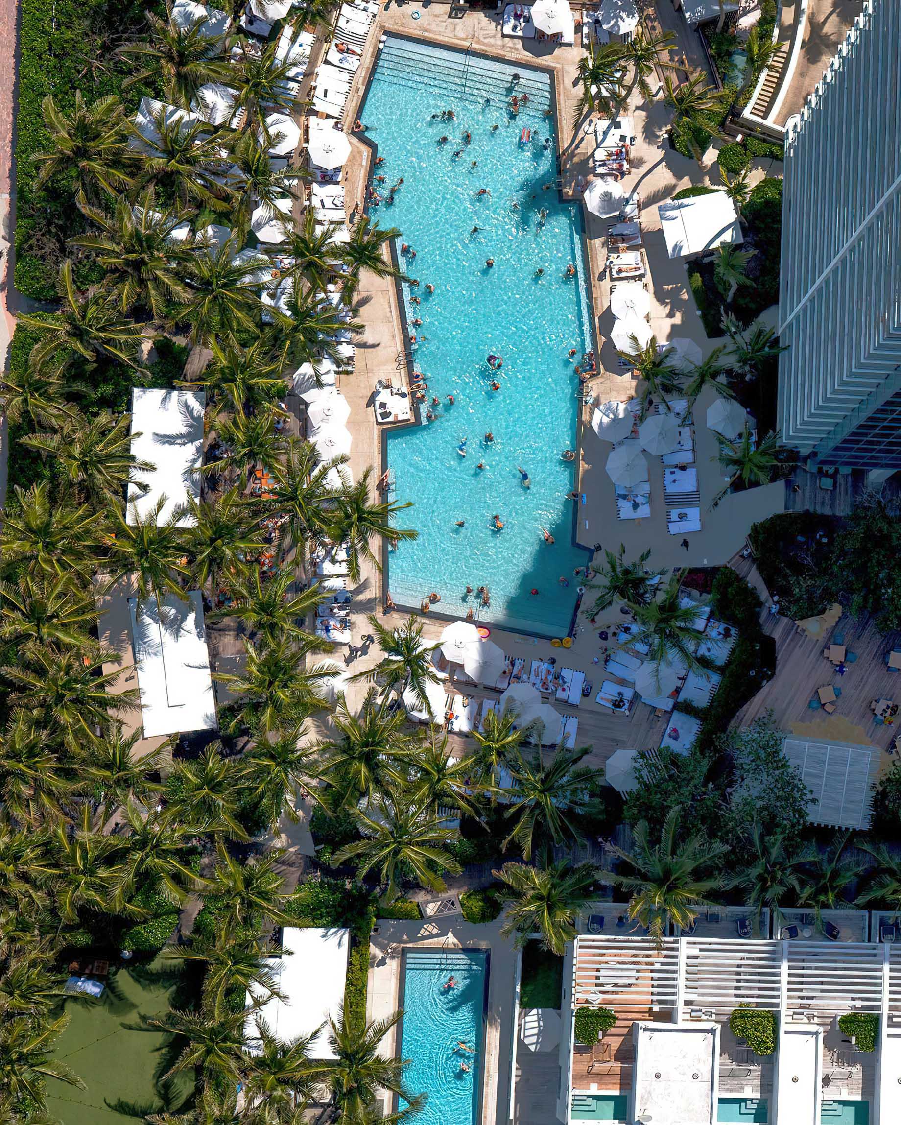 W South Beach Hotel - Miami Beach, FL, USA - Overhead Pool View
