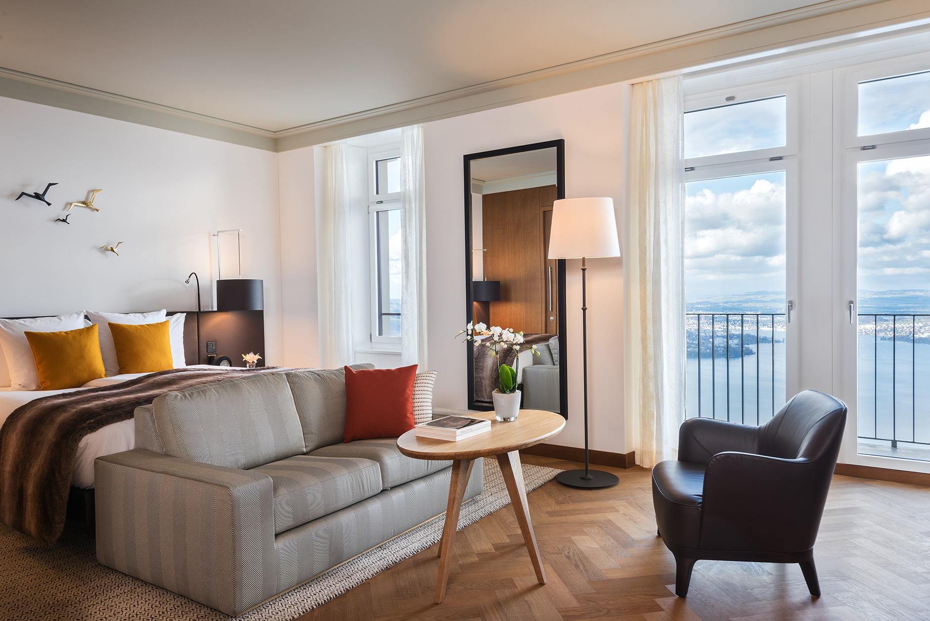 Palace Hotel - Burgenstock Hotels & Resort - Obburgen, Switzerland - Executive Room Lake View Bedroom Terrace