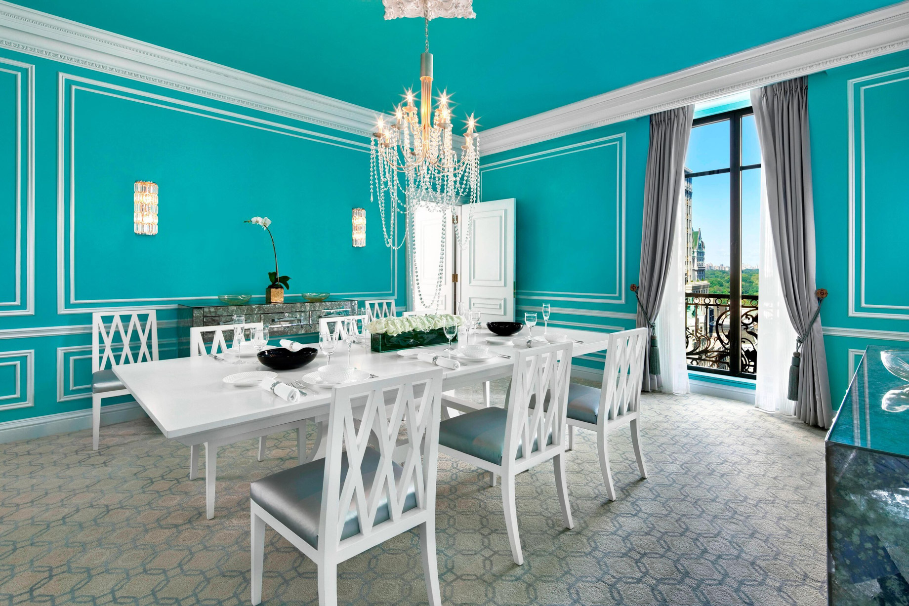 The St. Regis New York Hotel – New York, NY, USA – Tiffany Suite Dining Area with Central Park View