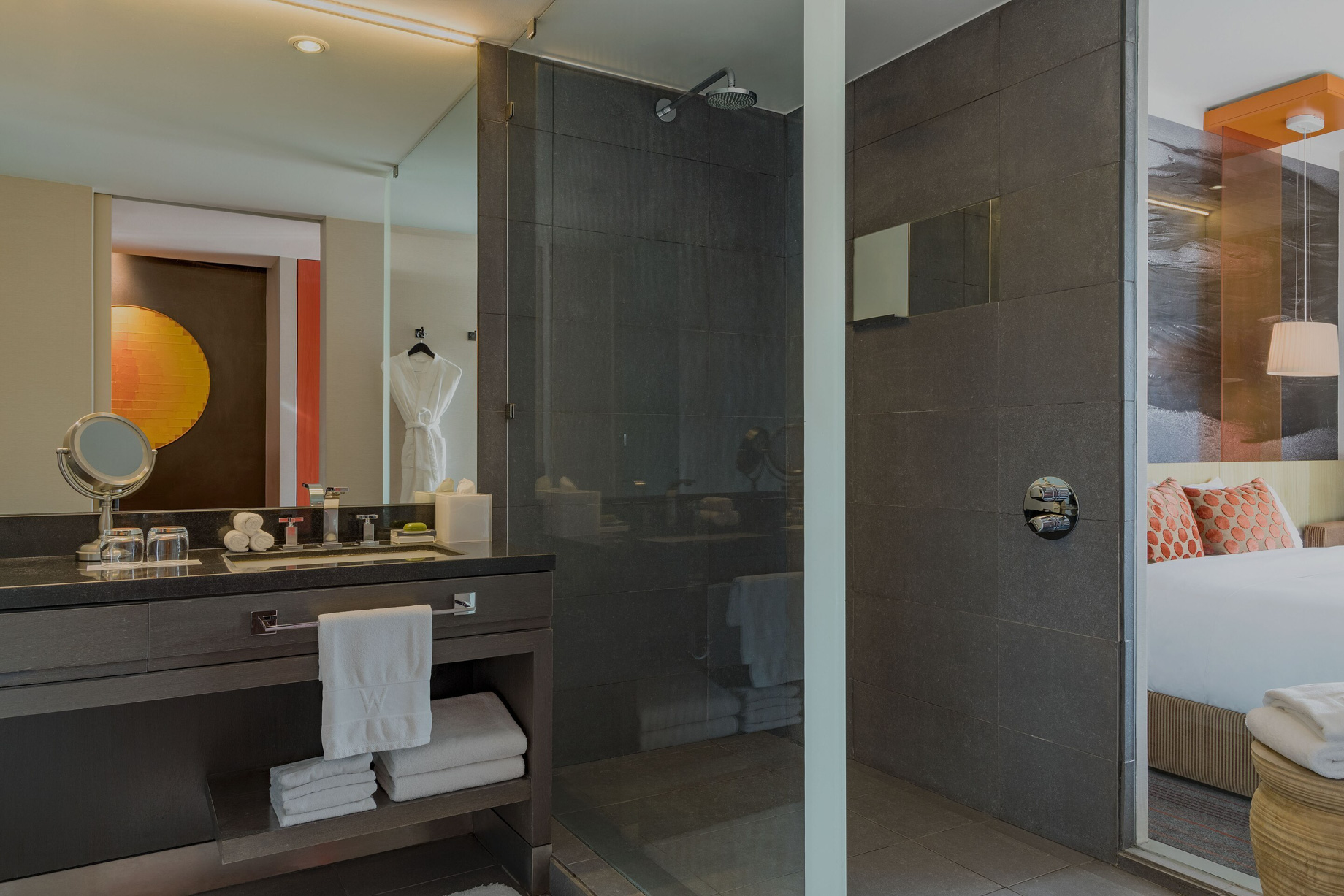 W Santiago Hotel – Santiago, Chile – Wonderful Guest Bathroom Vanity