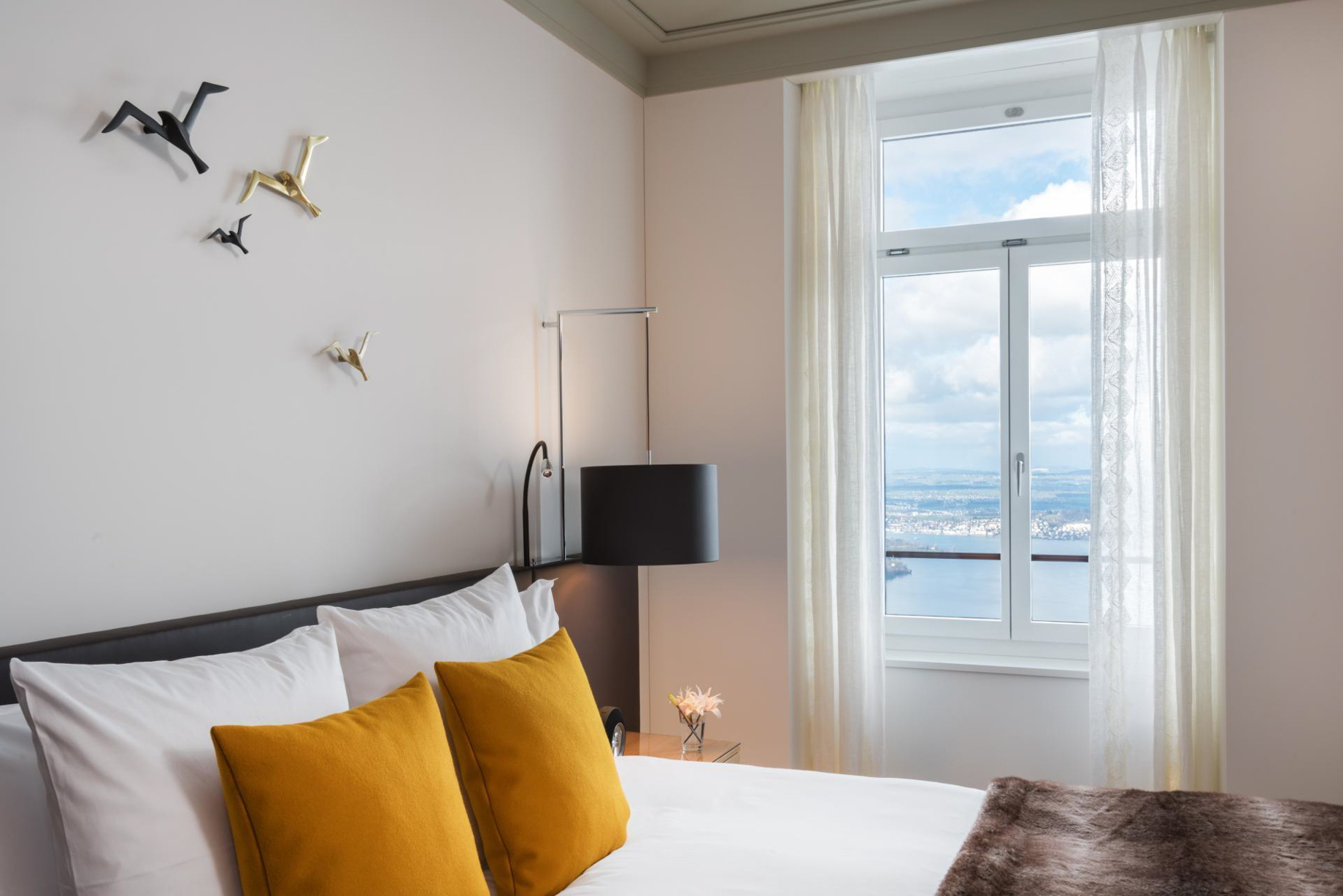 Palace Hotel – Burgenstock Hotels & Resort – Obburgen, Switzerland – Executive Room Lake View Bedroom Window
