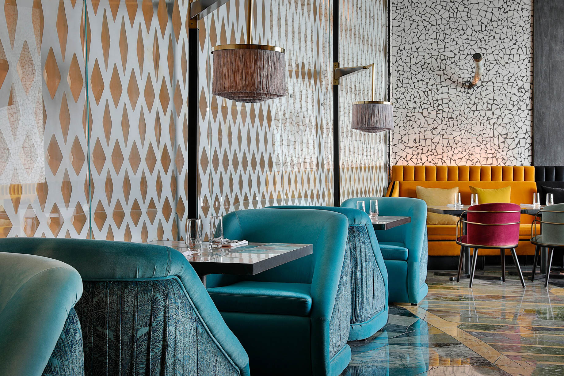 W Abu Dhabi Yas Island Hotel – Abu Dhabi, UAE – Garage Restaurant Seating