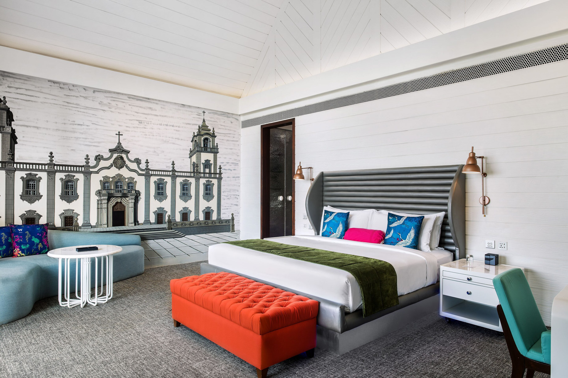 W Goa Vagator Beach Resort – Goa, India – Fantastic Sea View Chalet Bedroom
