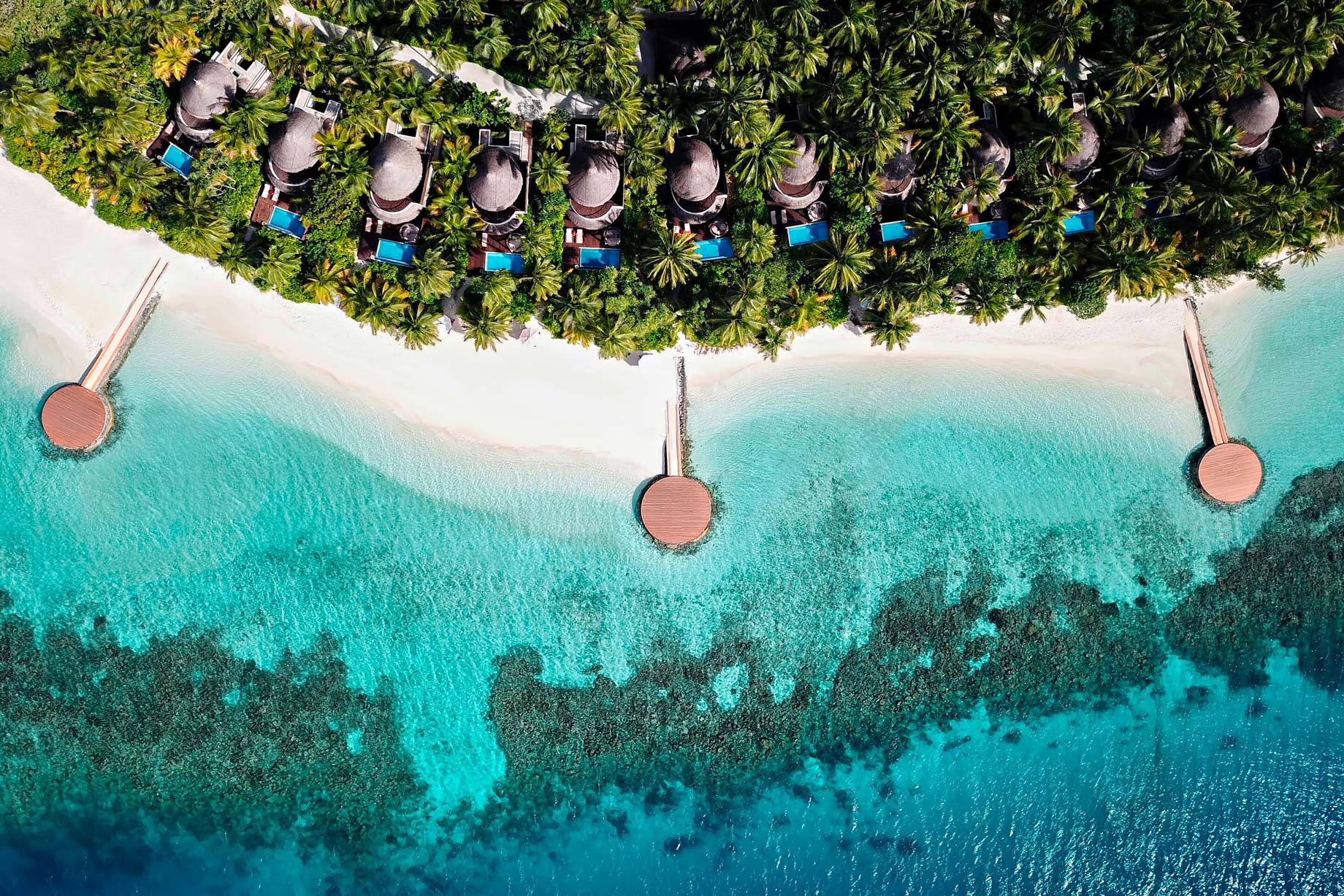 038 – W Maldives Resort – Fesdu Island, Maldives – Wonderful Beach Oasis Aerial