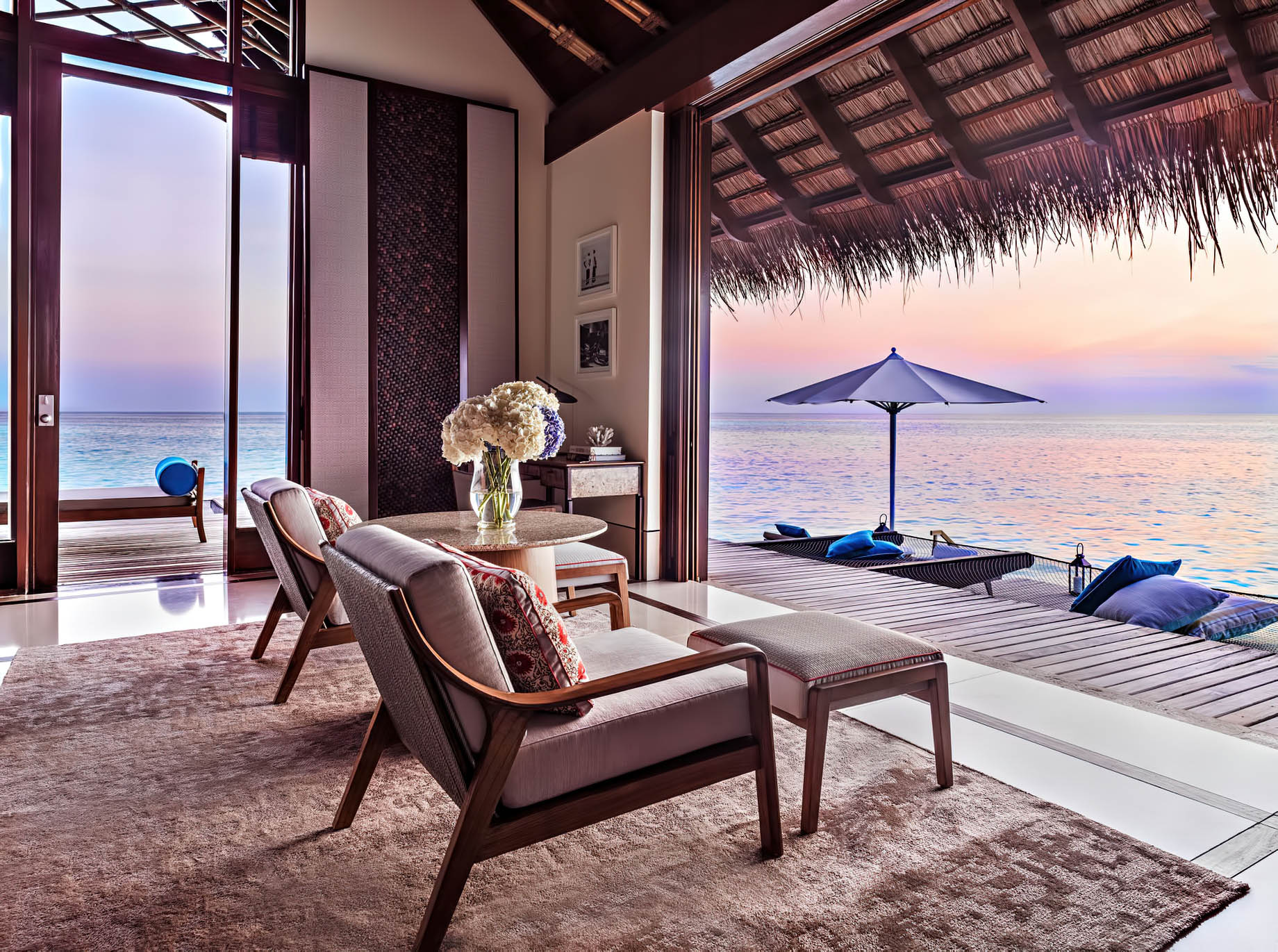 One&Only Reethi Rah Resort – North Male Atoll, Maldives – Overwater Villa Sitting Area