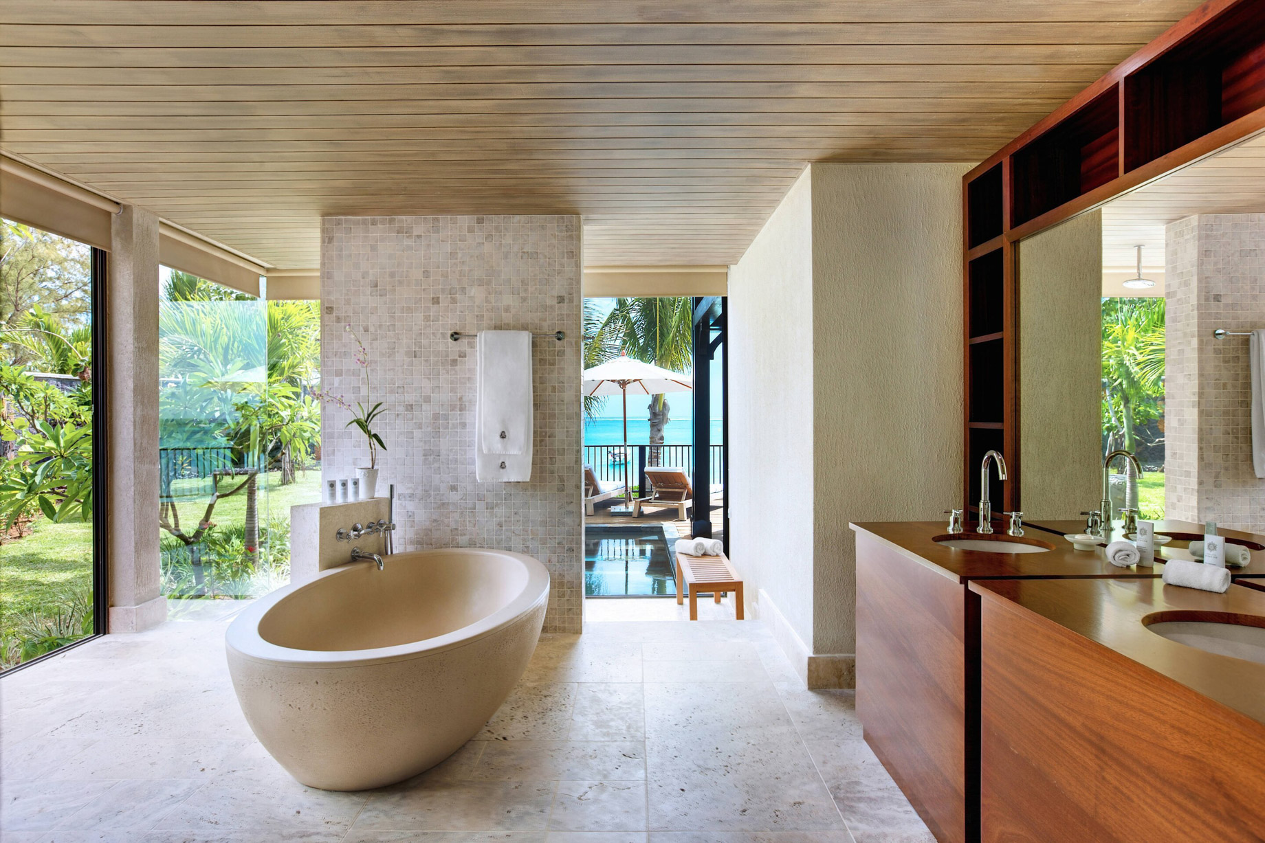 JW Marriott Mauritius Resort Mauritius Villa Master Bathroom TRAVOH