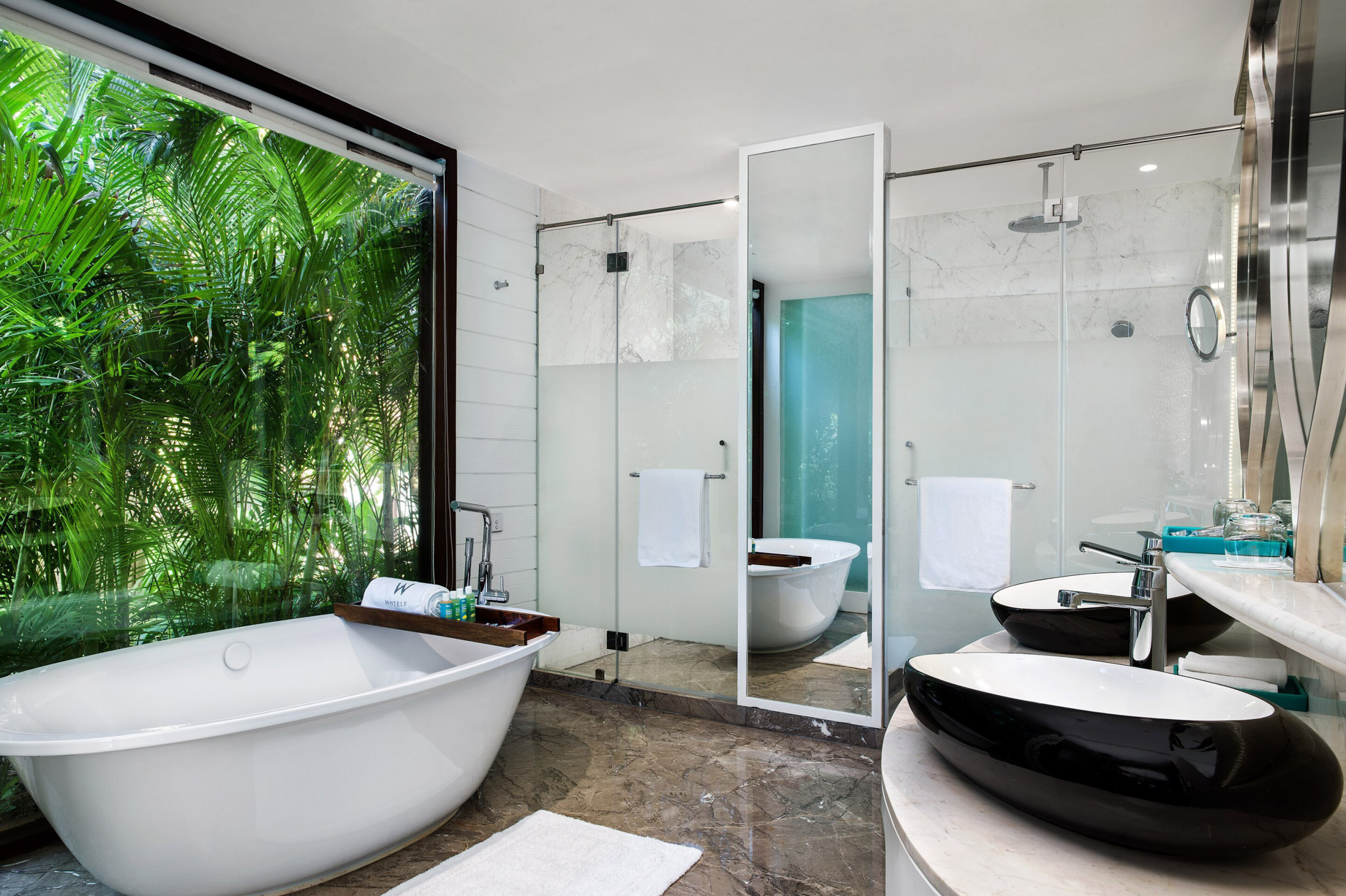 W Goa Vagator Beach Resort – Goa, India – Fantastic Sea View Chalet Bathroom Tub